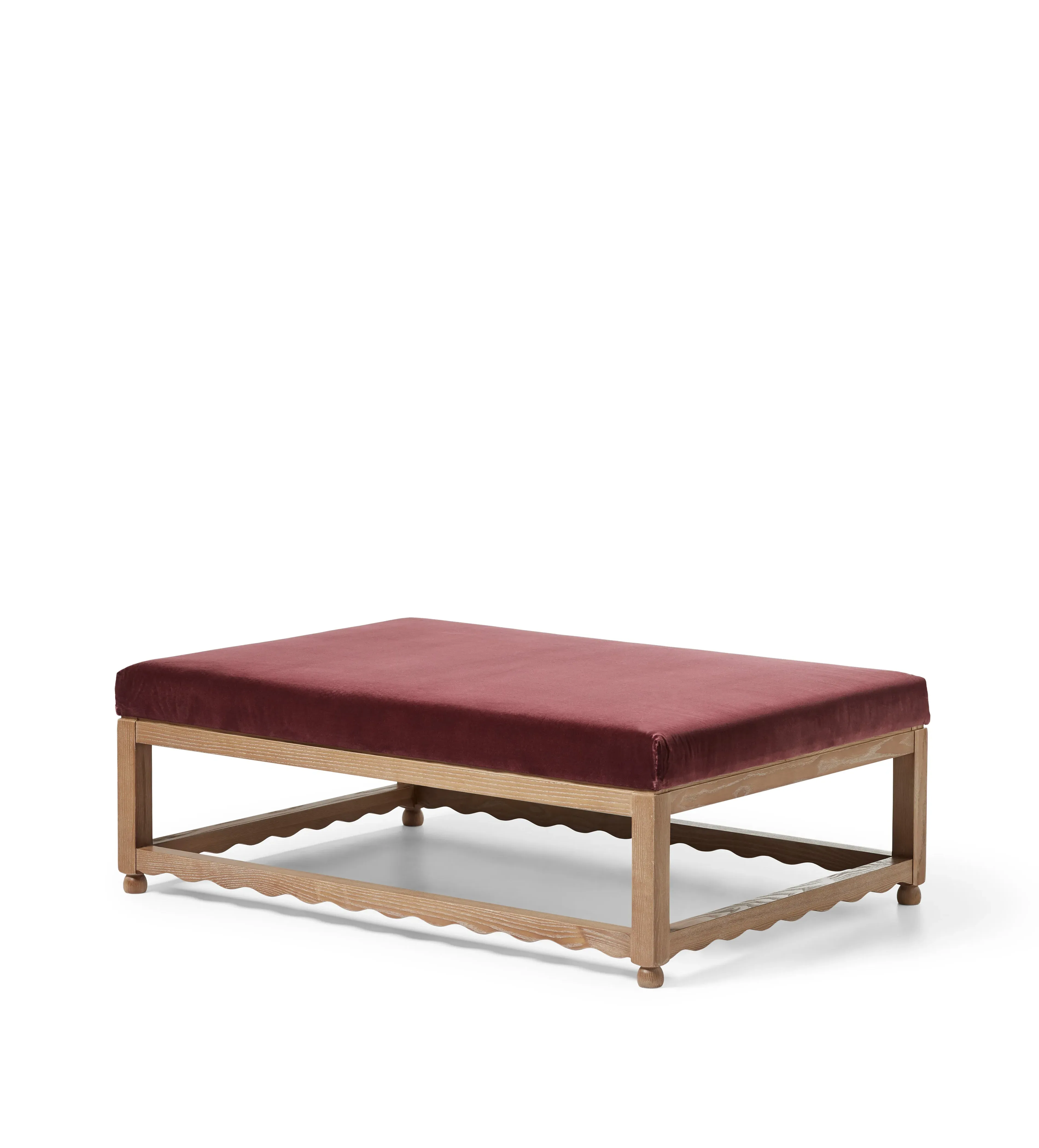 Kerensa Velvet Ottoman - Rioja alternate view