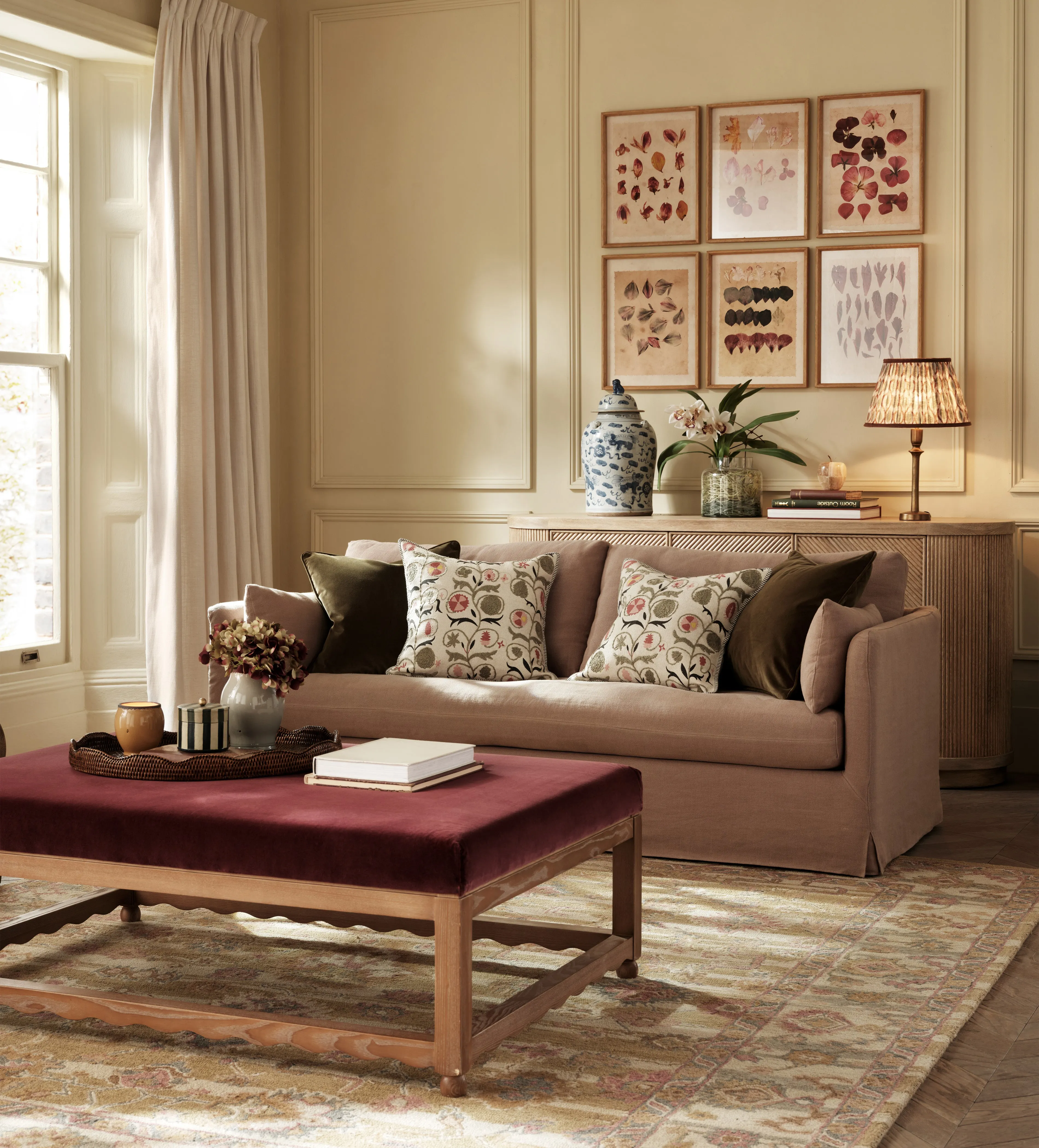 Kerensa Velvet Ottoman - Rioja product
