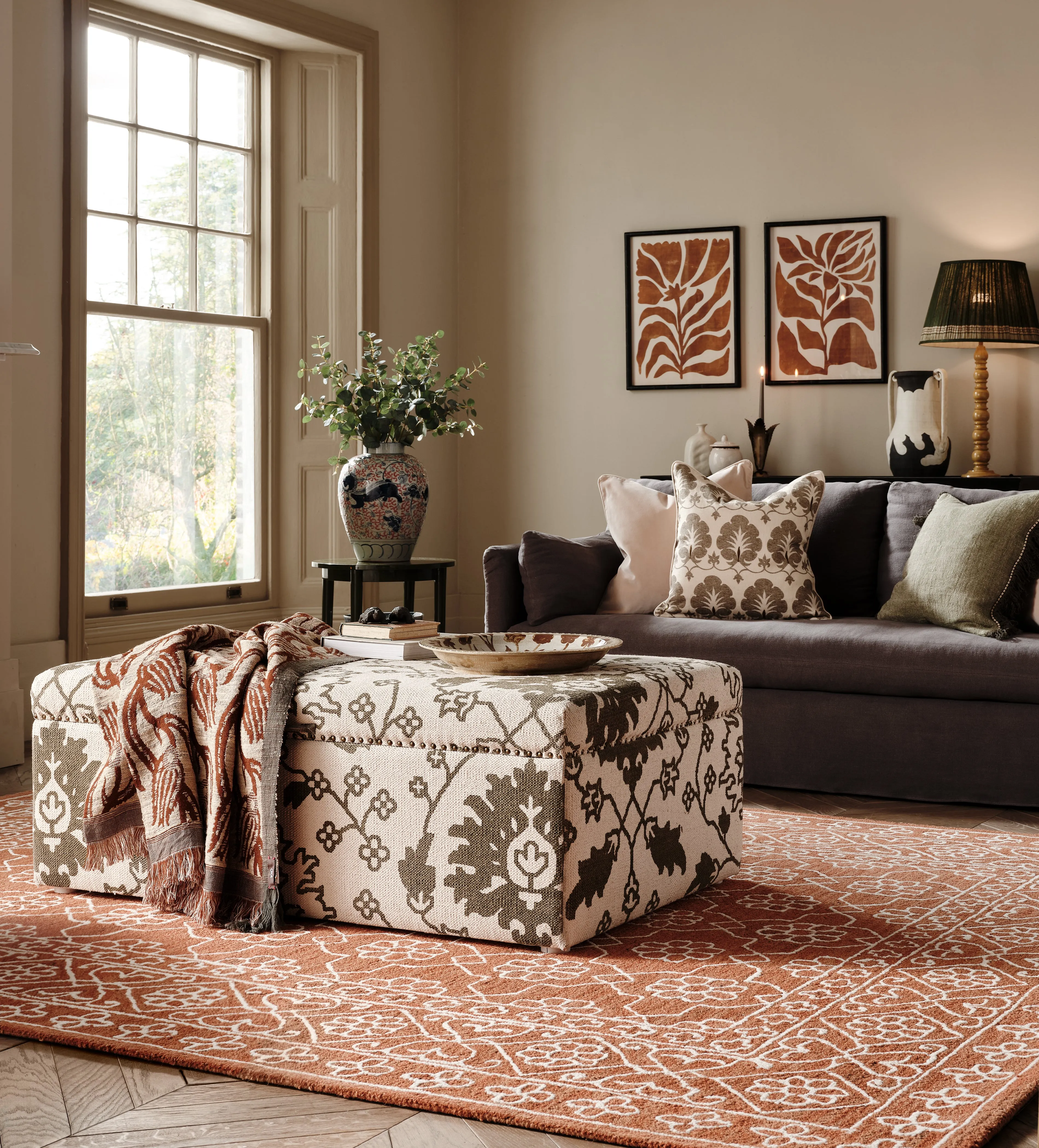 Khurshid Upholstered Storage Ottoman - Green product