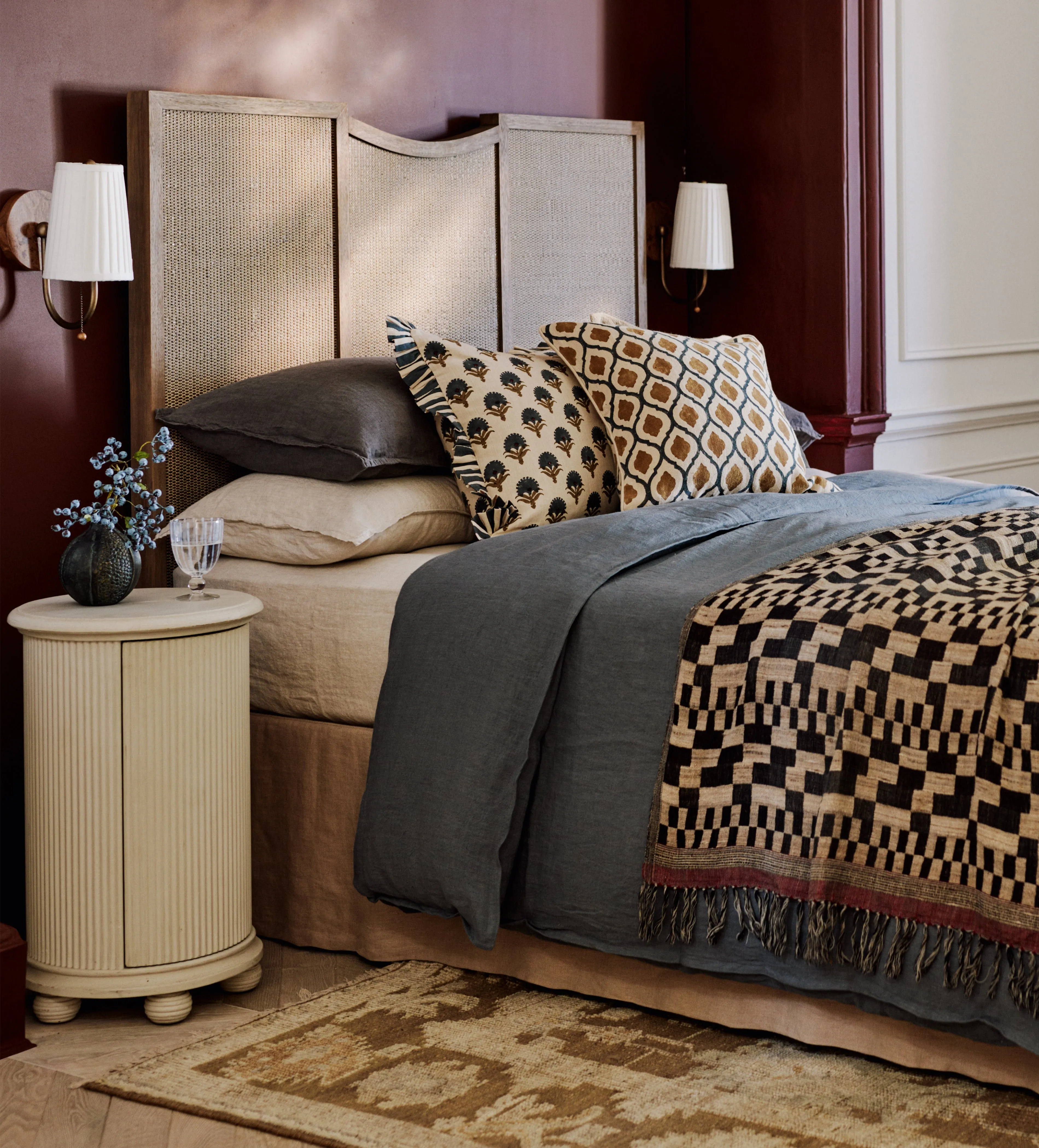 Balabac King Size Headboard - Natural, Mindi Wood product