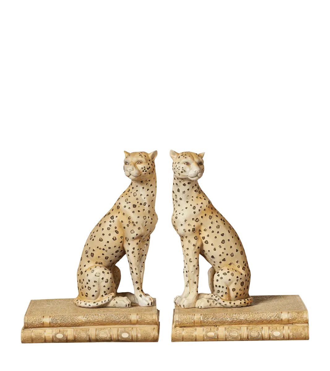 oka-lakadema-leopard-bookends-dappled-cream-bookends-resin image