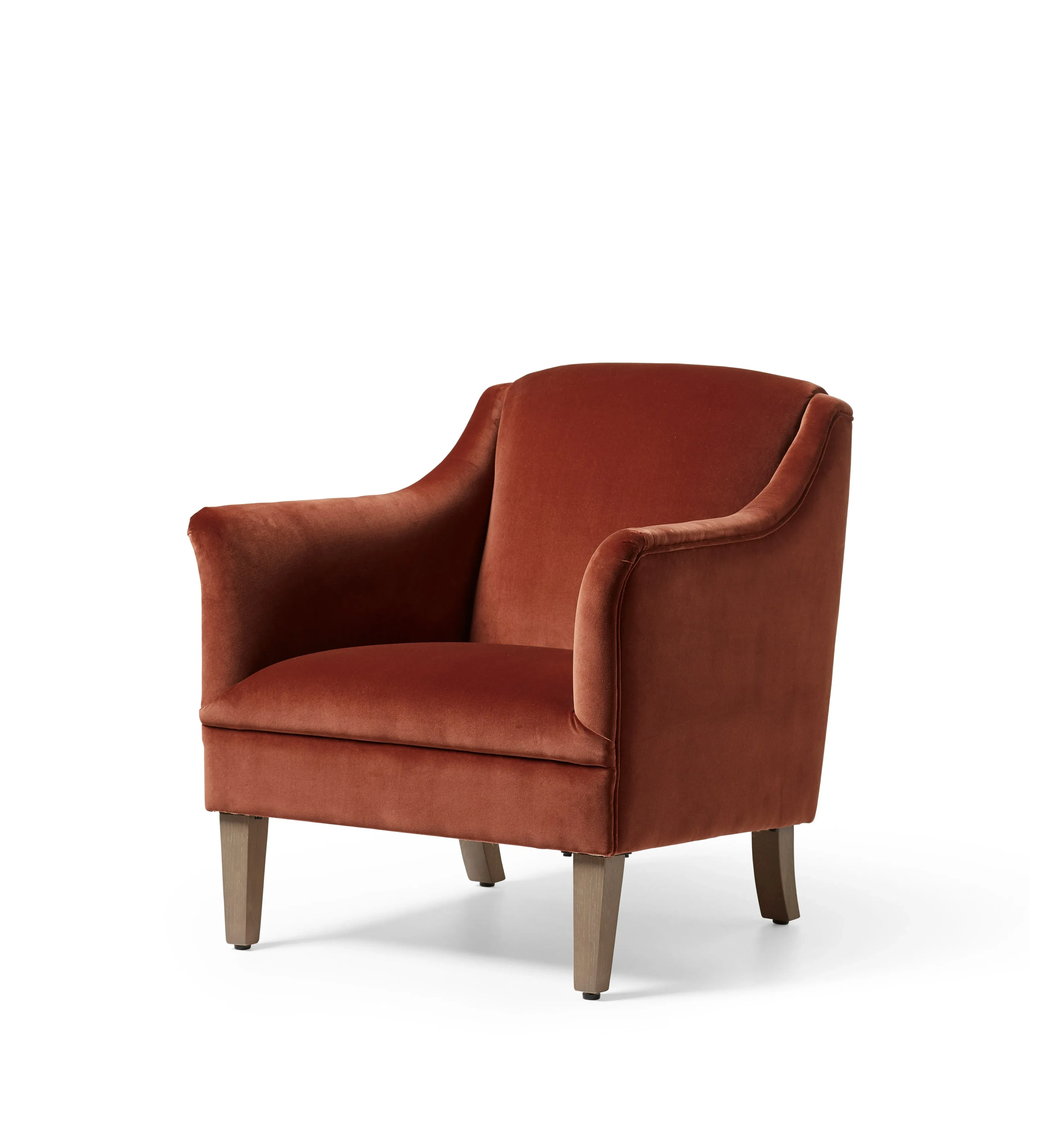 Levens Velvet Armchair - Russet alternate view