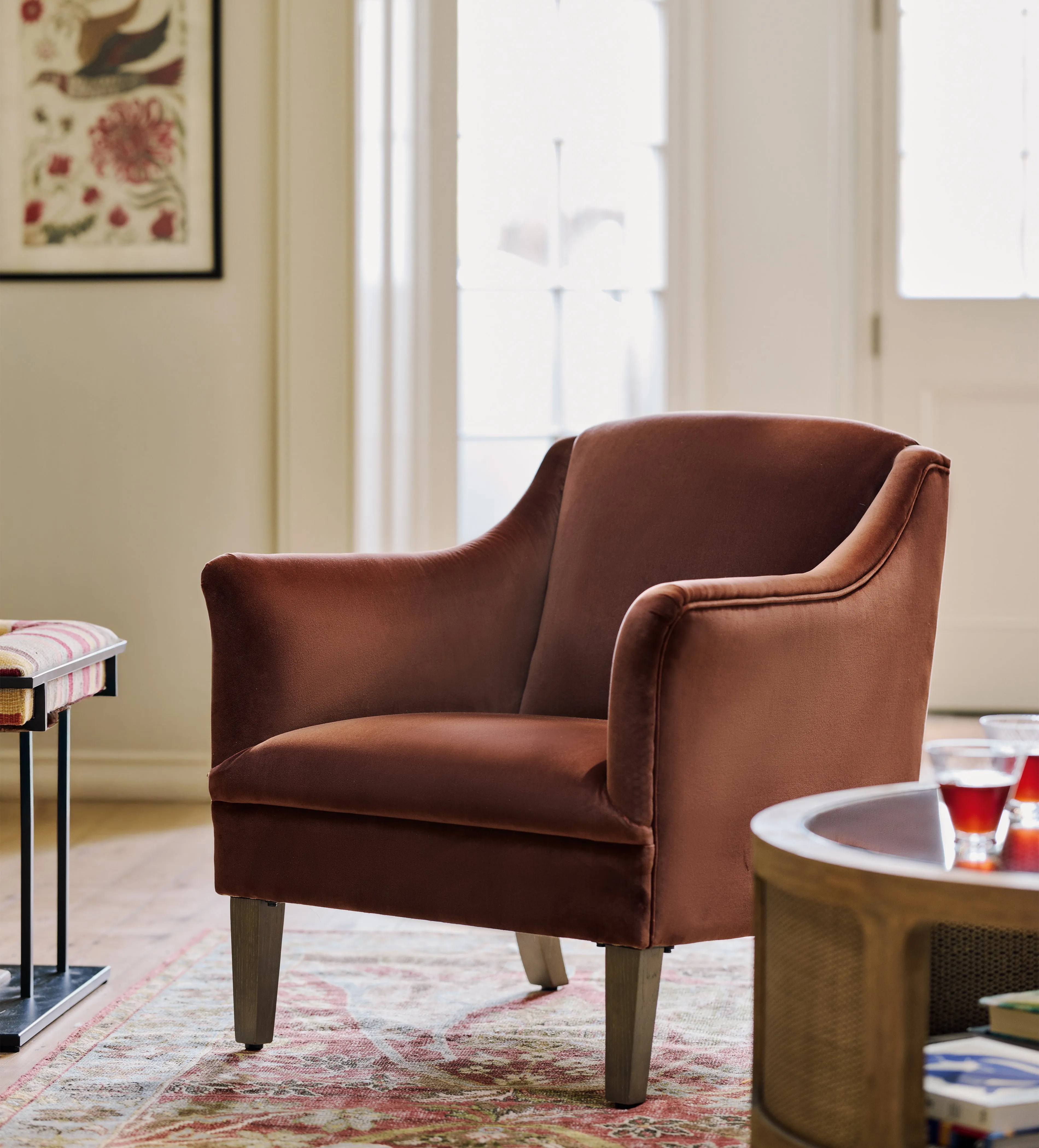 Levens Velvet Armchair - Russet product