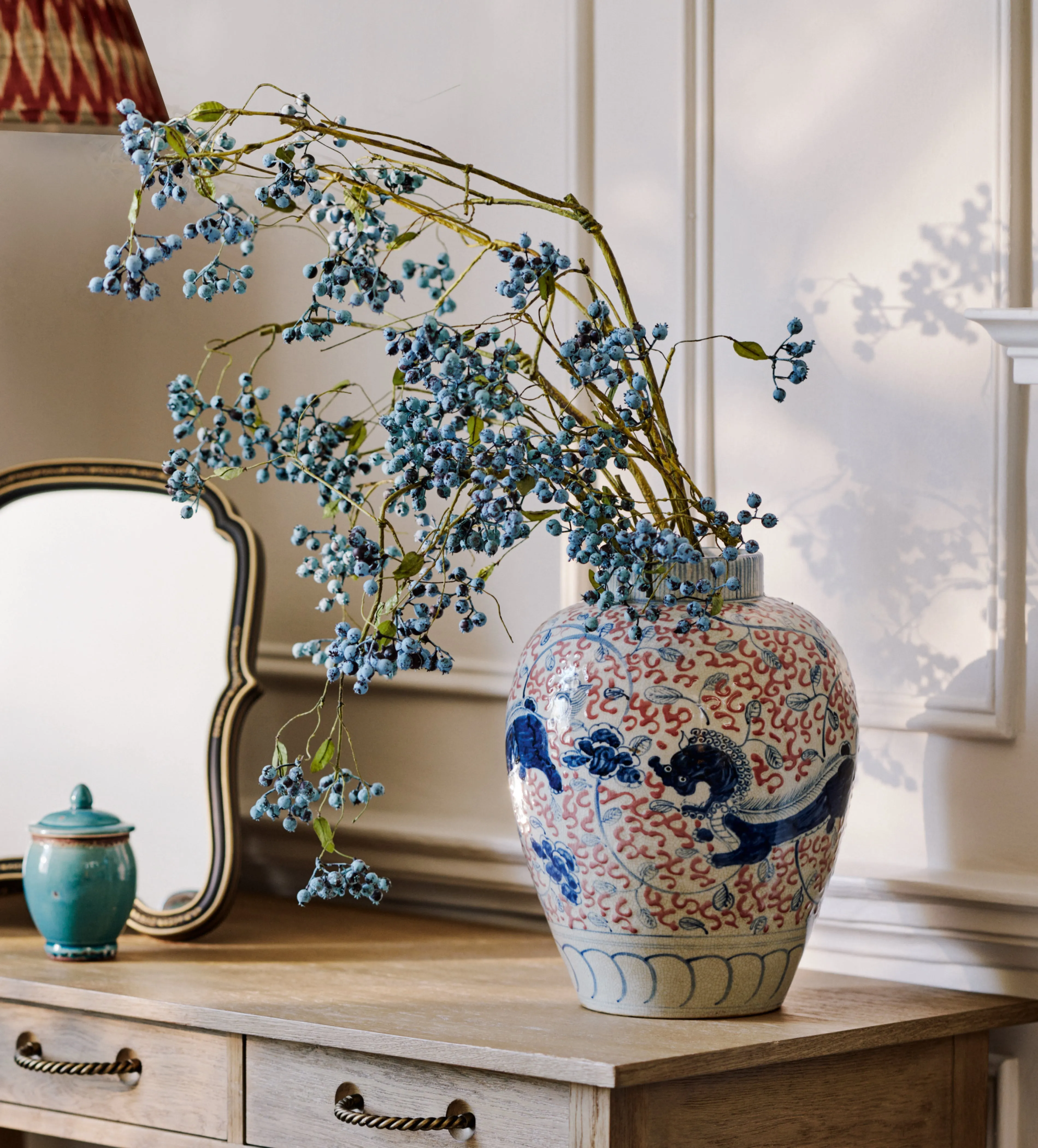 Liliang Decorative Vase - Multi, Porcelain by OKA