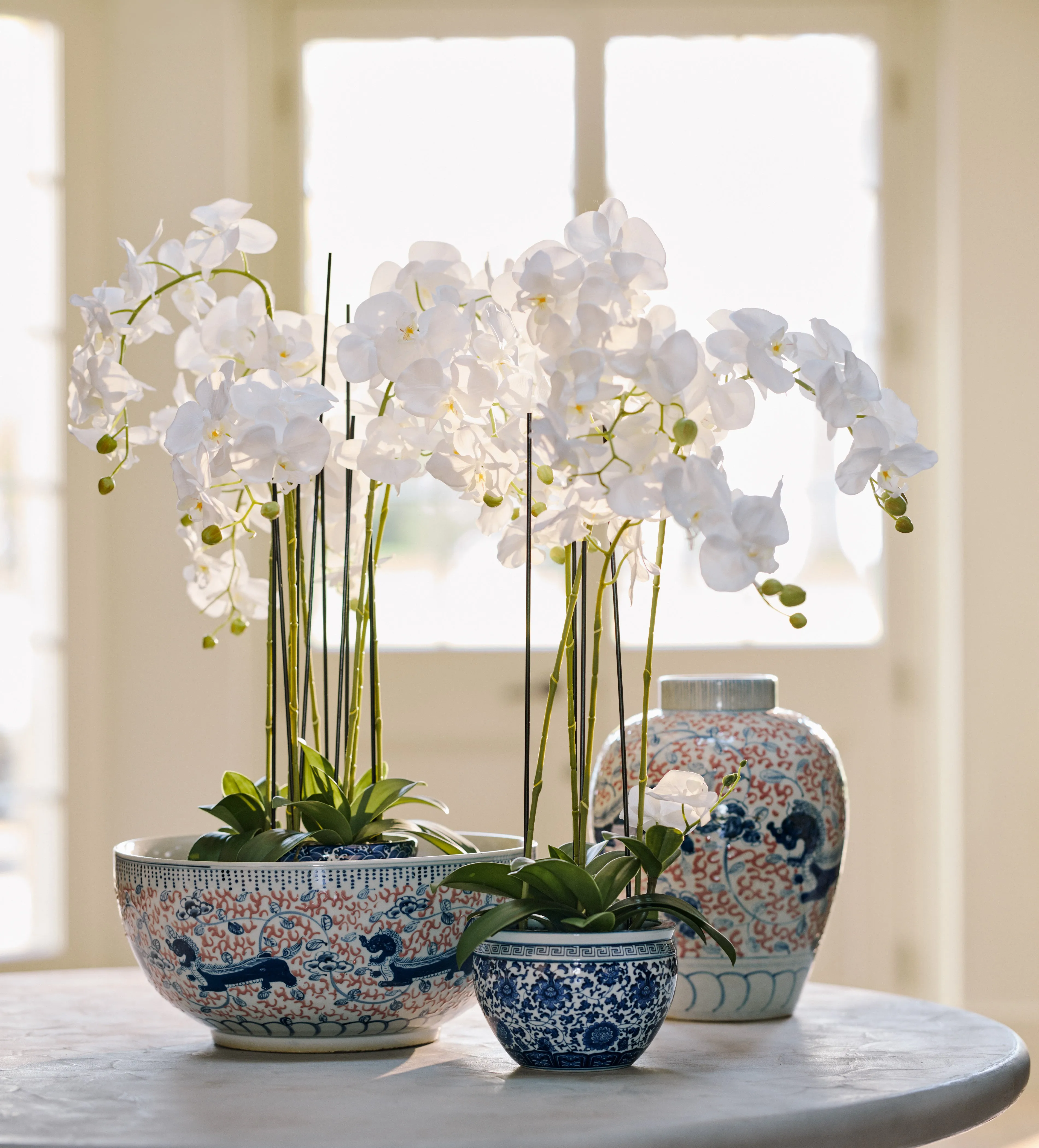 Liliang Round Planter - Multi, Porcelain by OKA