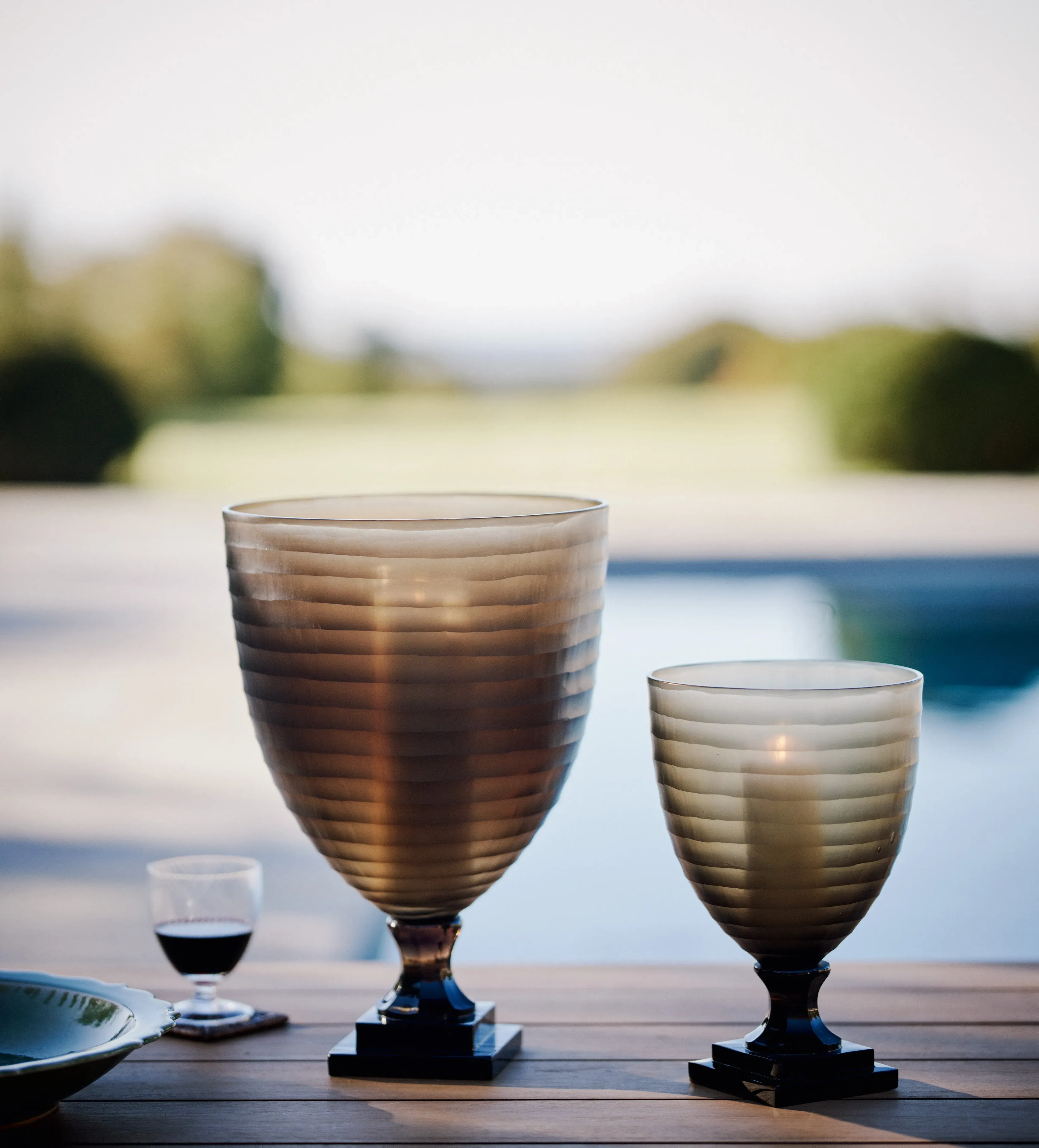 Liora Small Candle Holder - Taupe, Glass product
