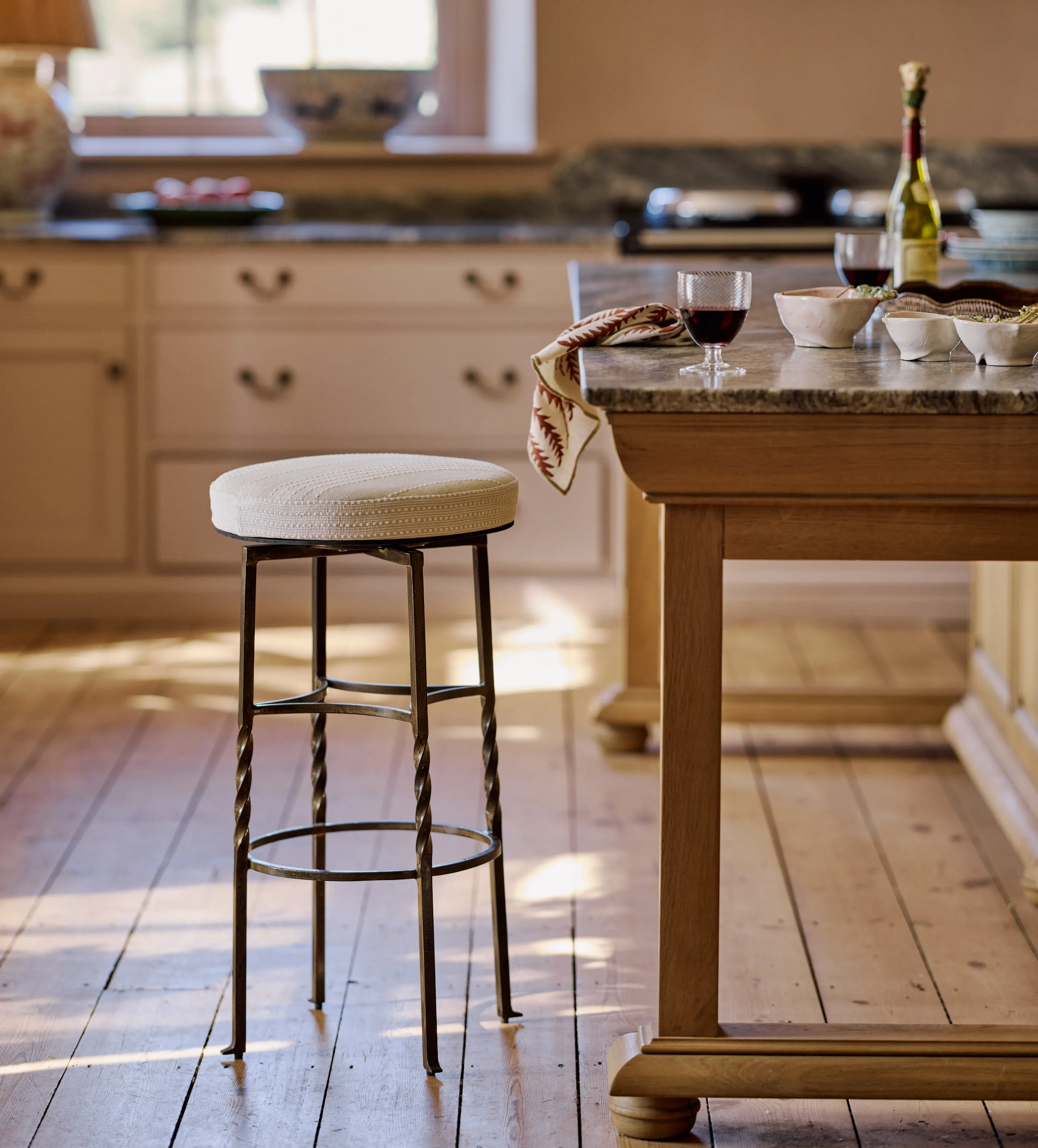 Maudslay Swivel Bar Stool - Natural by OKA