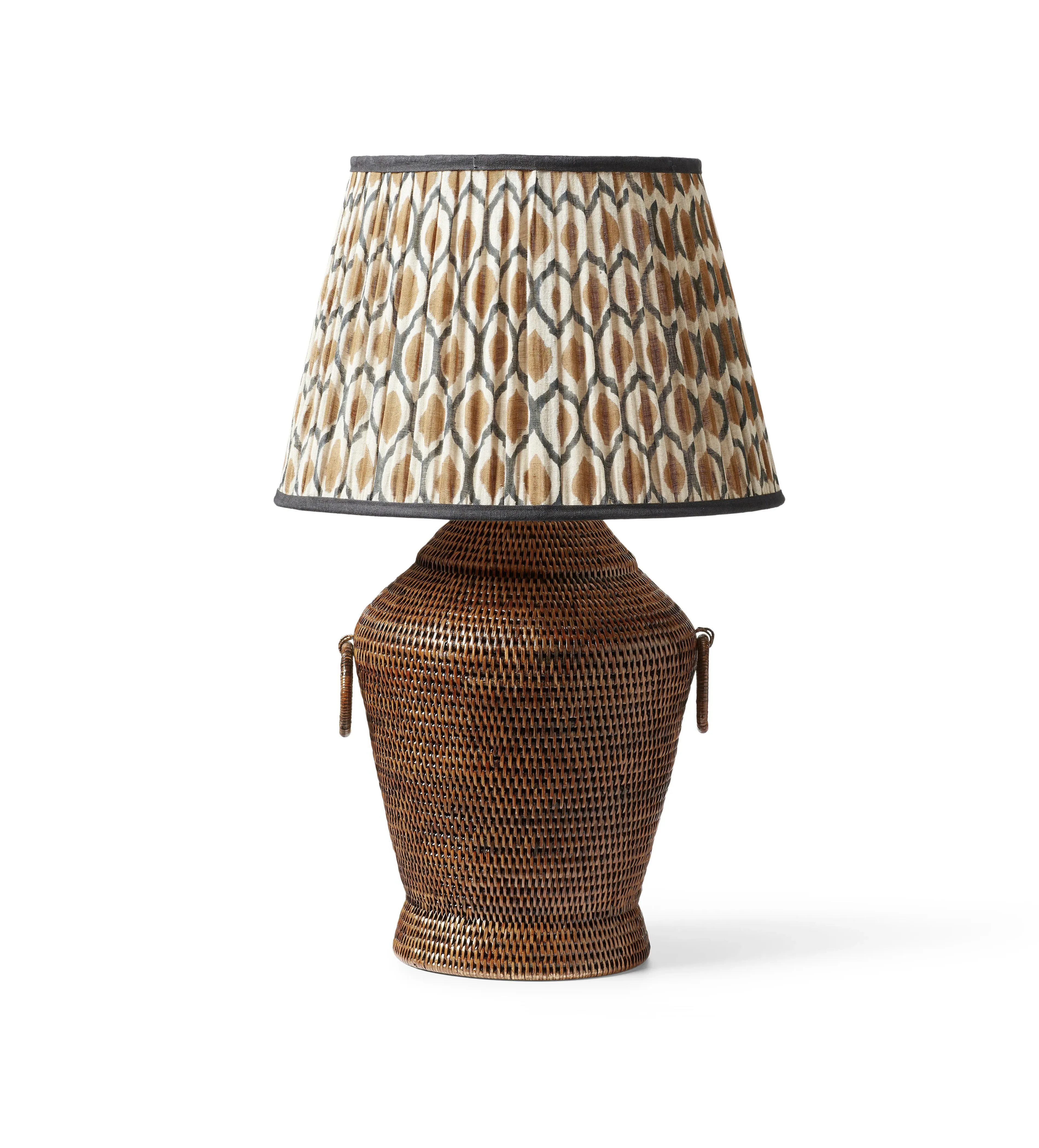 Meutia Rattan Table Lamp Base - Antique Brown by OKA, alternate view