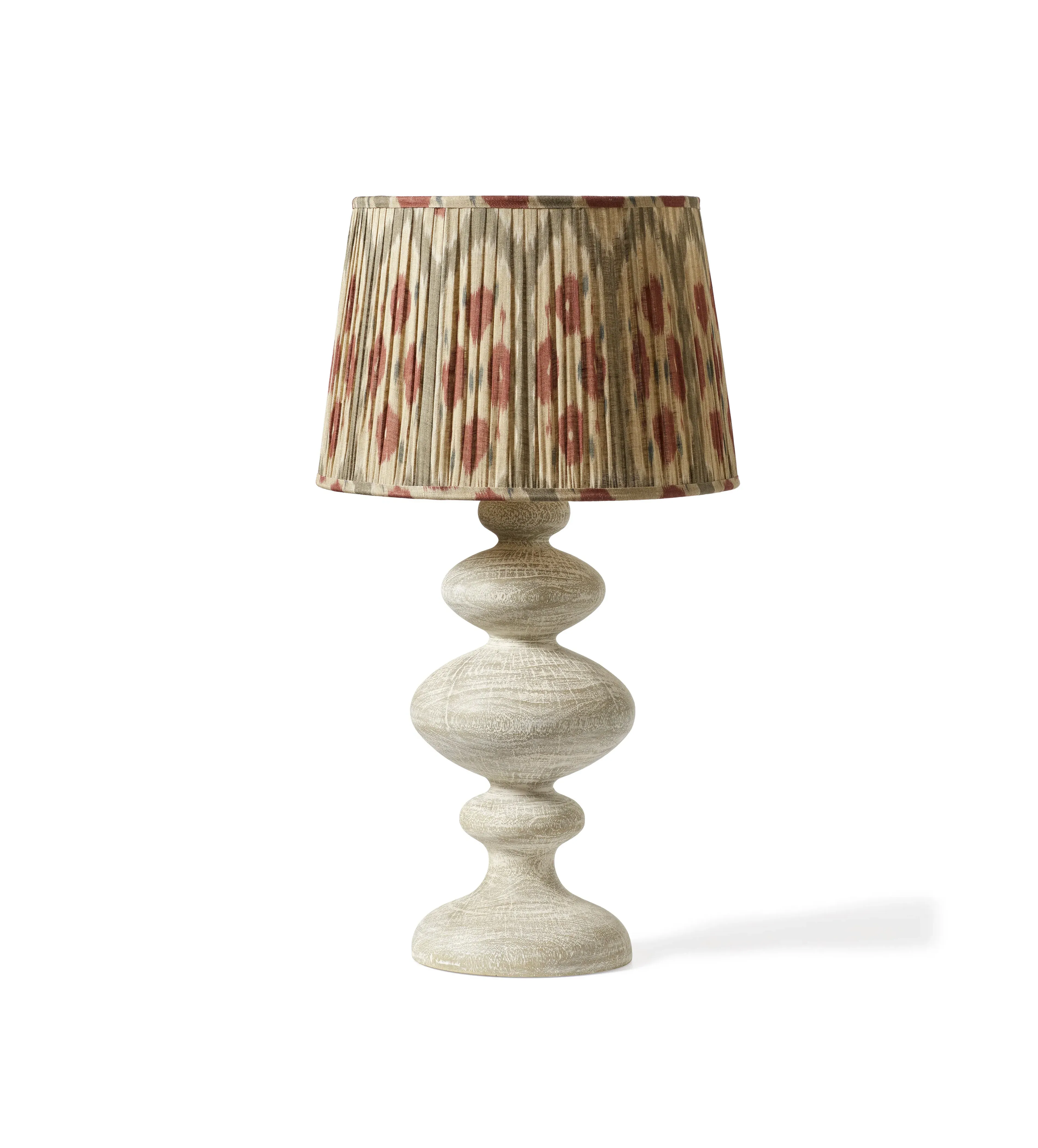 Minerva Carved Wood Table Lamp Base - Cloud Wash by OKA, alternate view