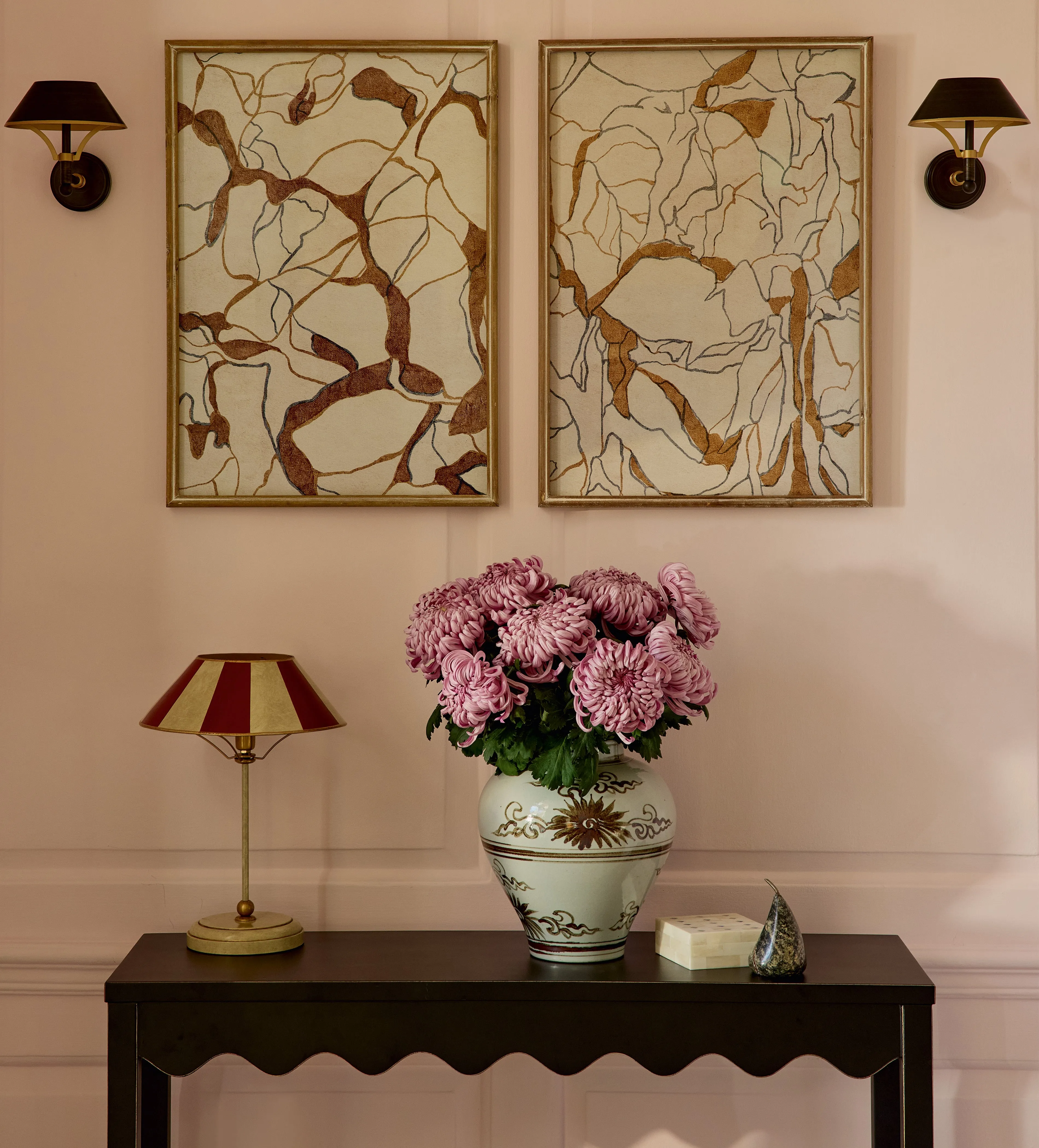 Mini Grisewood Wireless Wall Lamp with Shade - Brown, Brass product