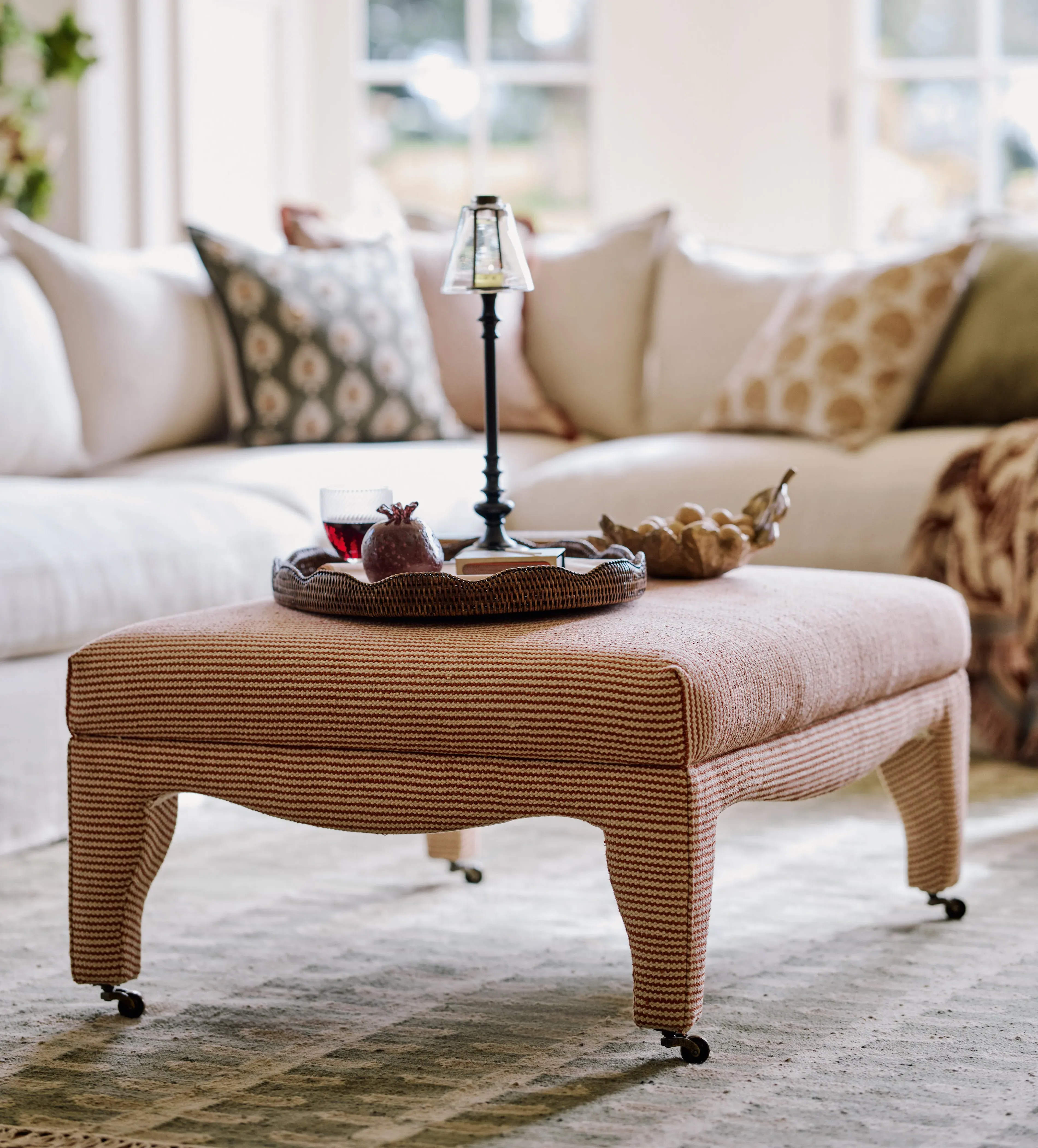 Montalto Upholstered Ottoman - Dirty Orange product