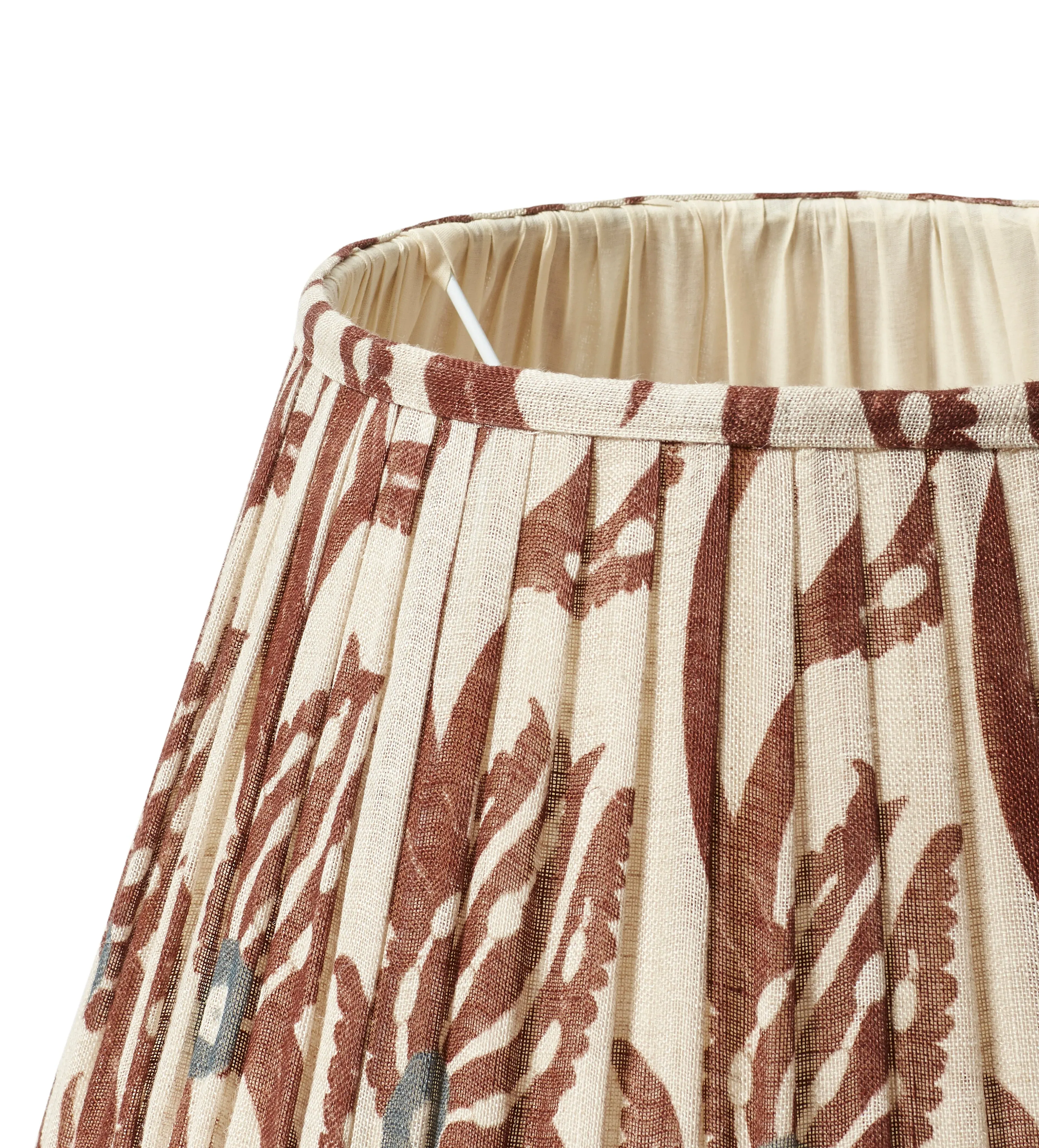 Muhibbi 45cm Pleated Lampshade - Russett, Linen by OKA
