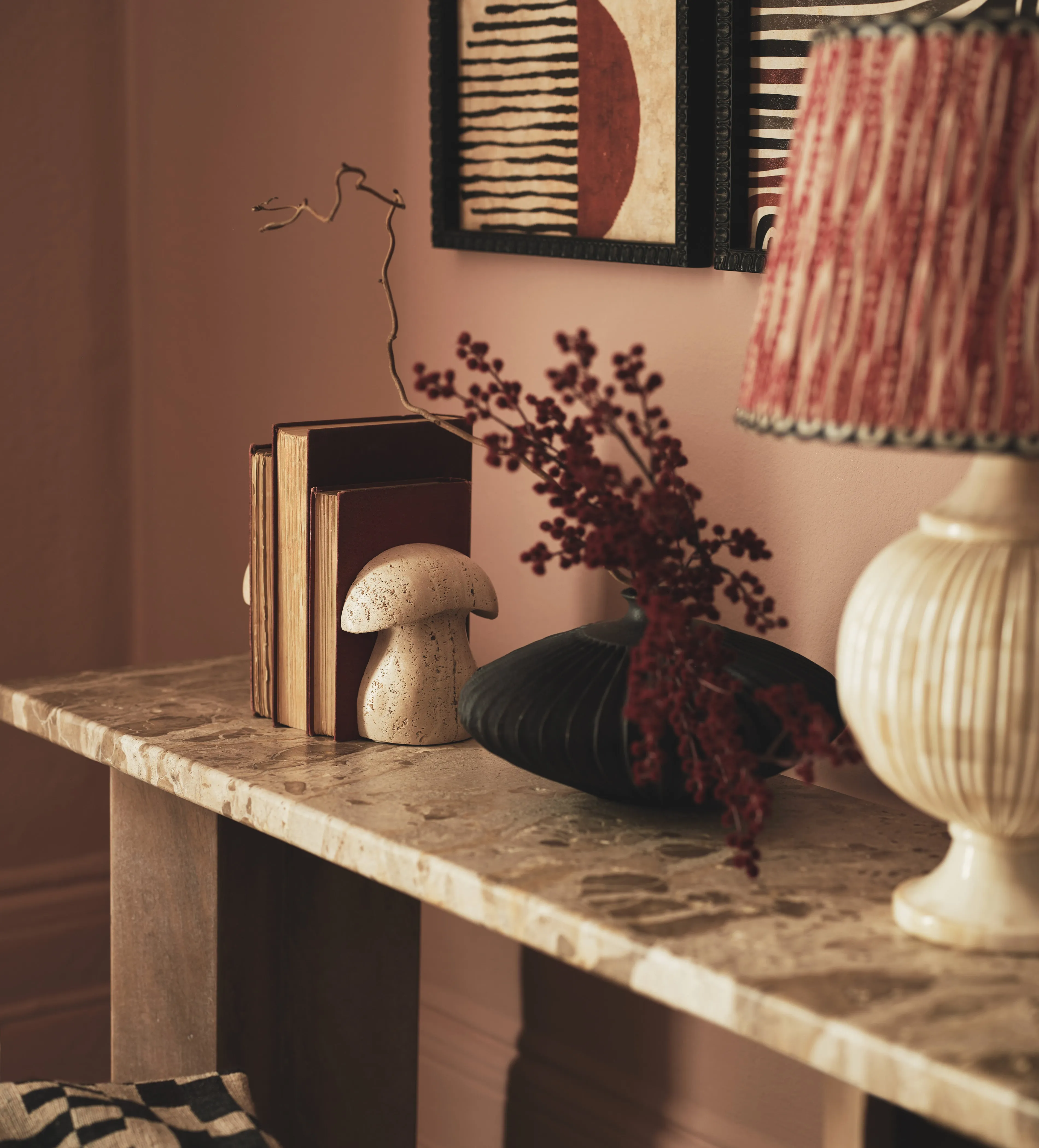 Muscaria Mushroom Bookends - Travertine product