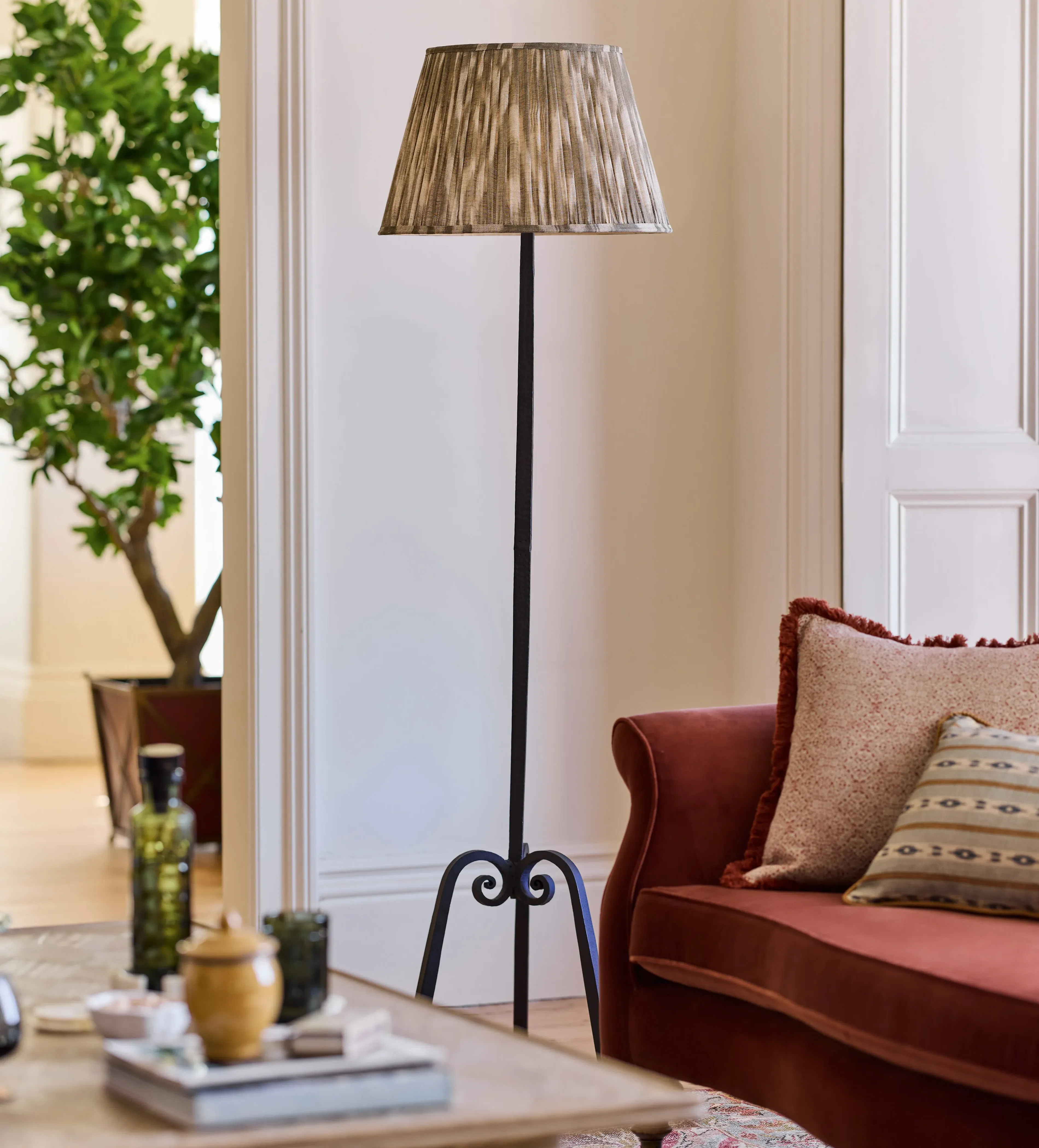 Nasmyth Floor Lamp Base - Blackened Bronze, Wrought Iron product