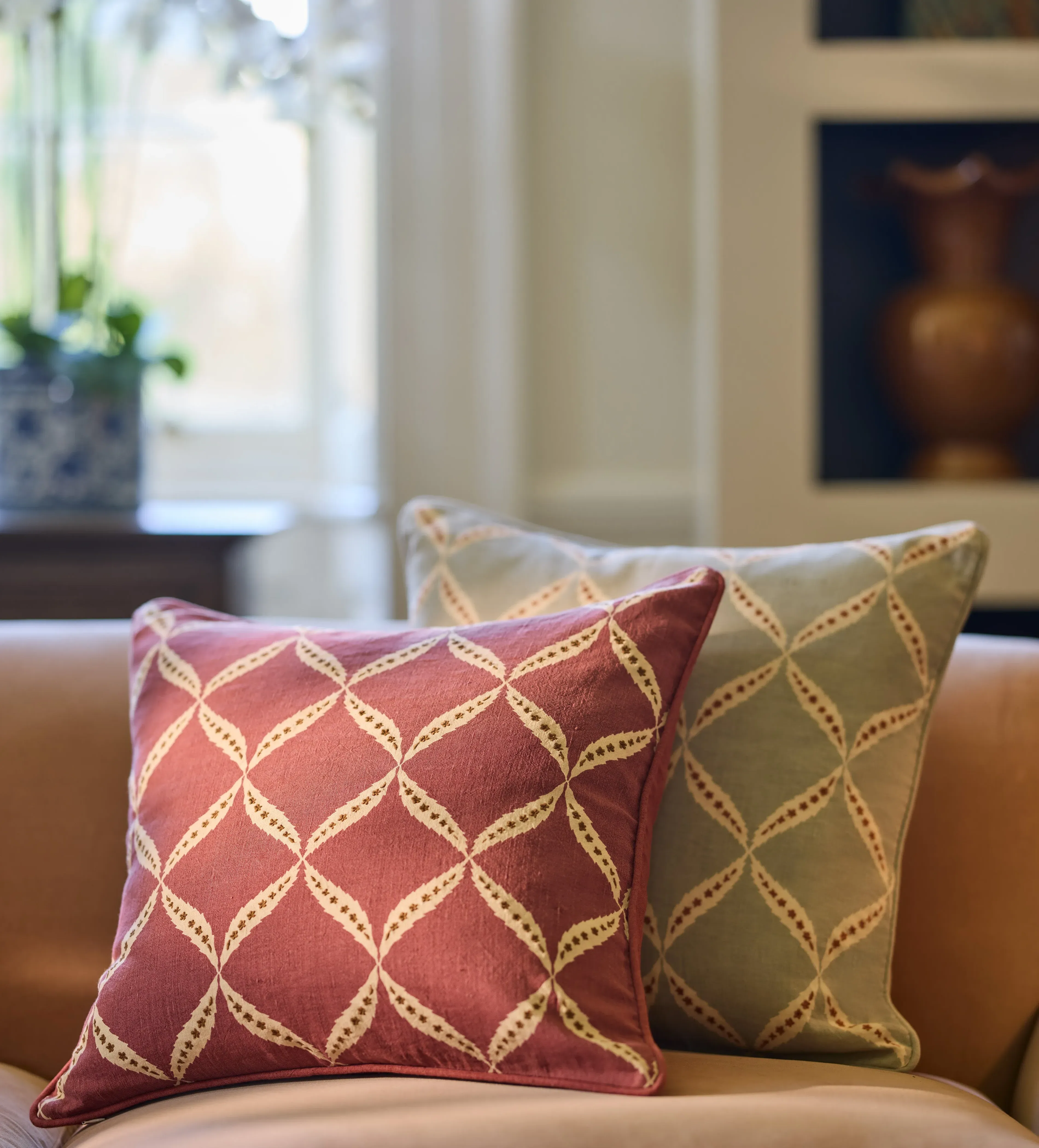 Nava Cushion Cover - Blood Orange, Linen product