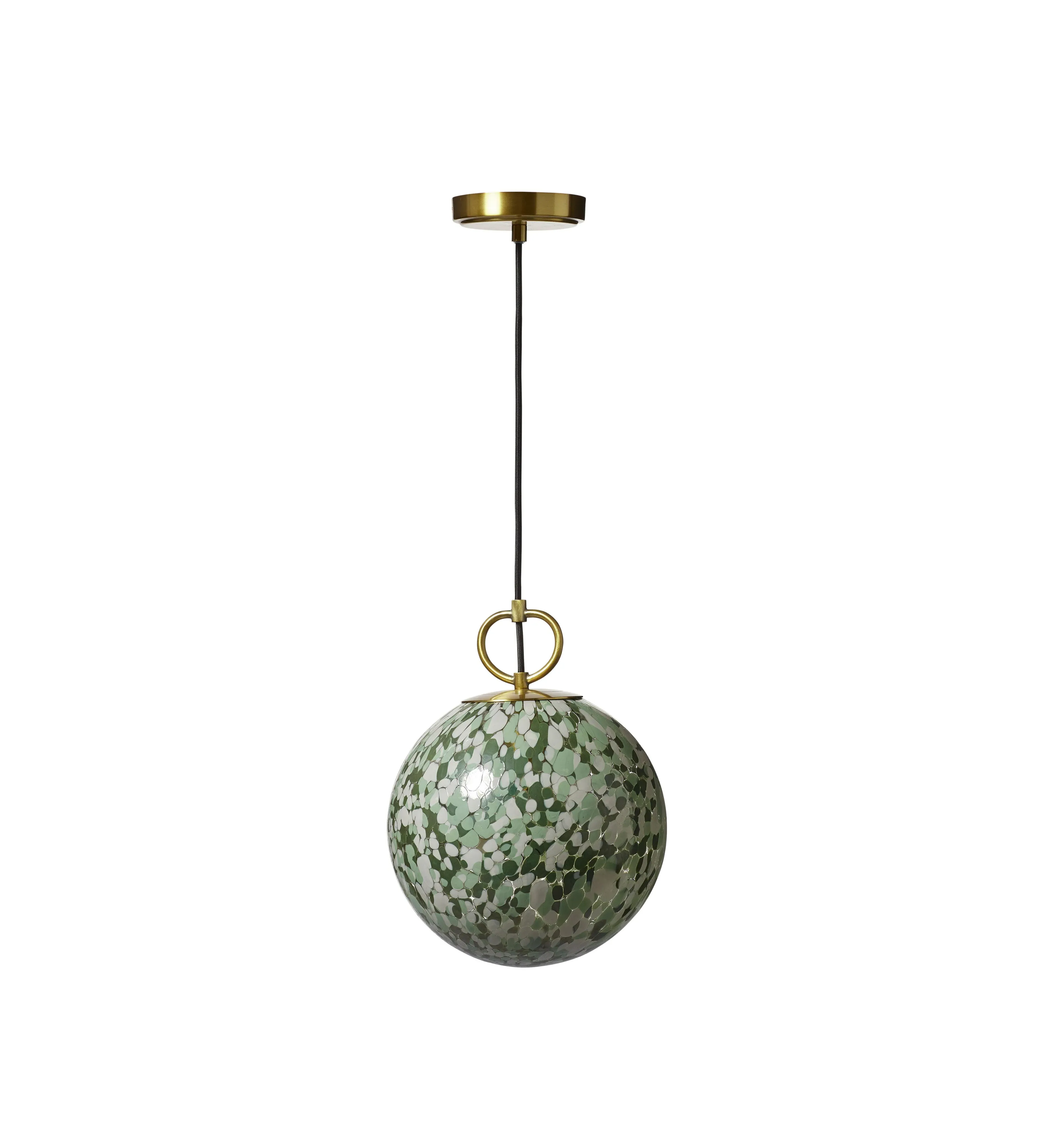 Nimbus Orb Pendant Lamp - Seaweed Green, Glass by OKA, alternate view