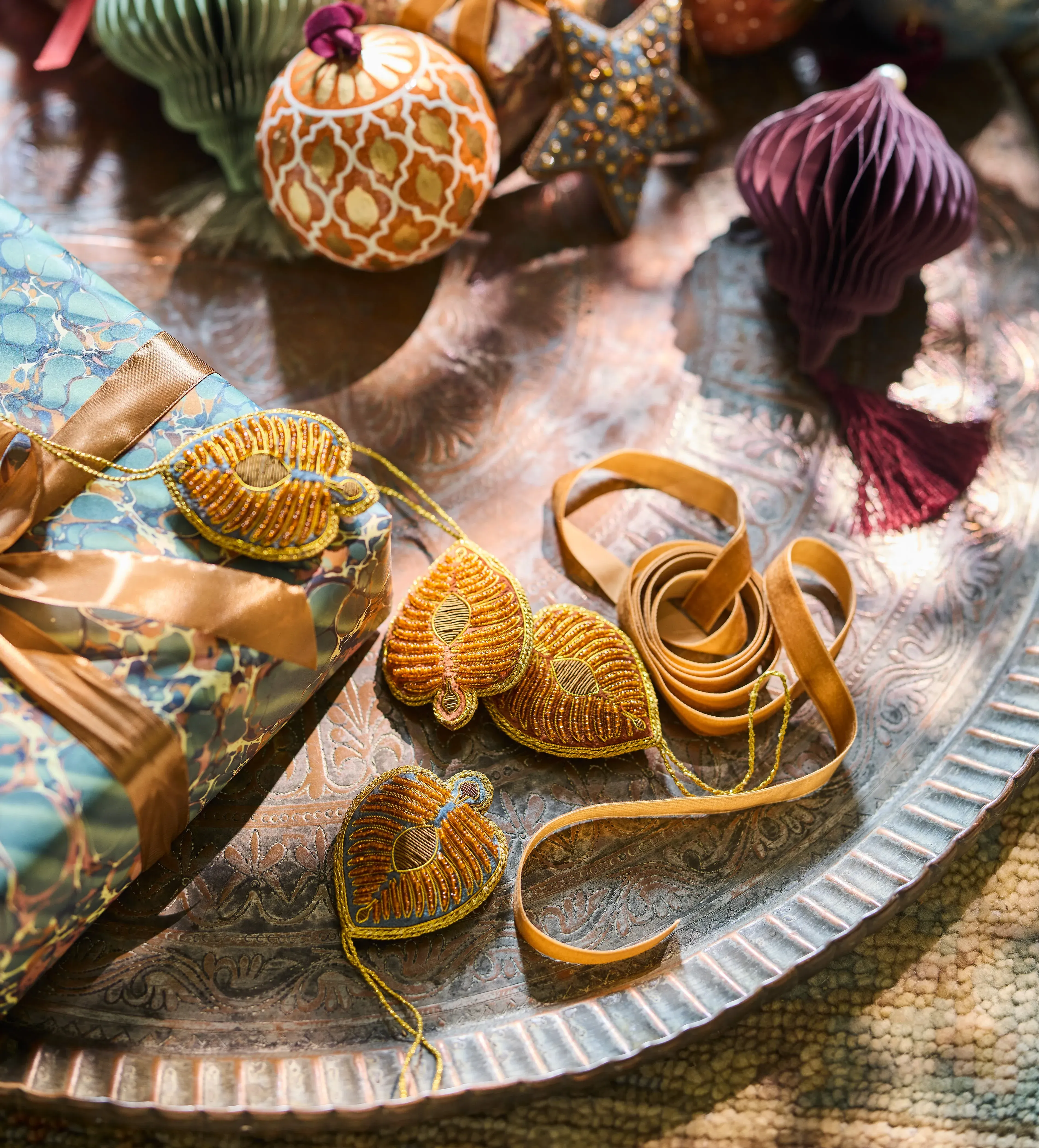 Ocellus Hanging Decorations Set of Four - Velvet by OKA