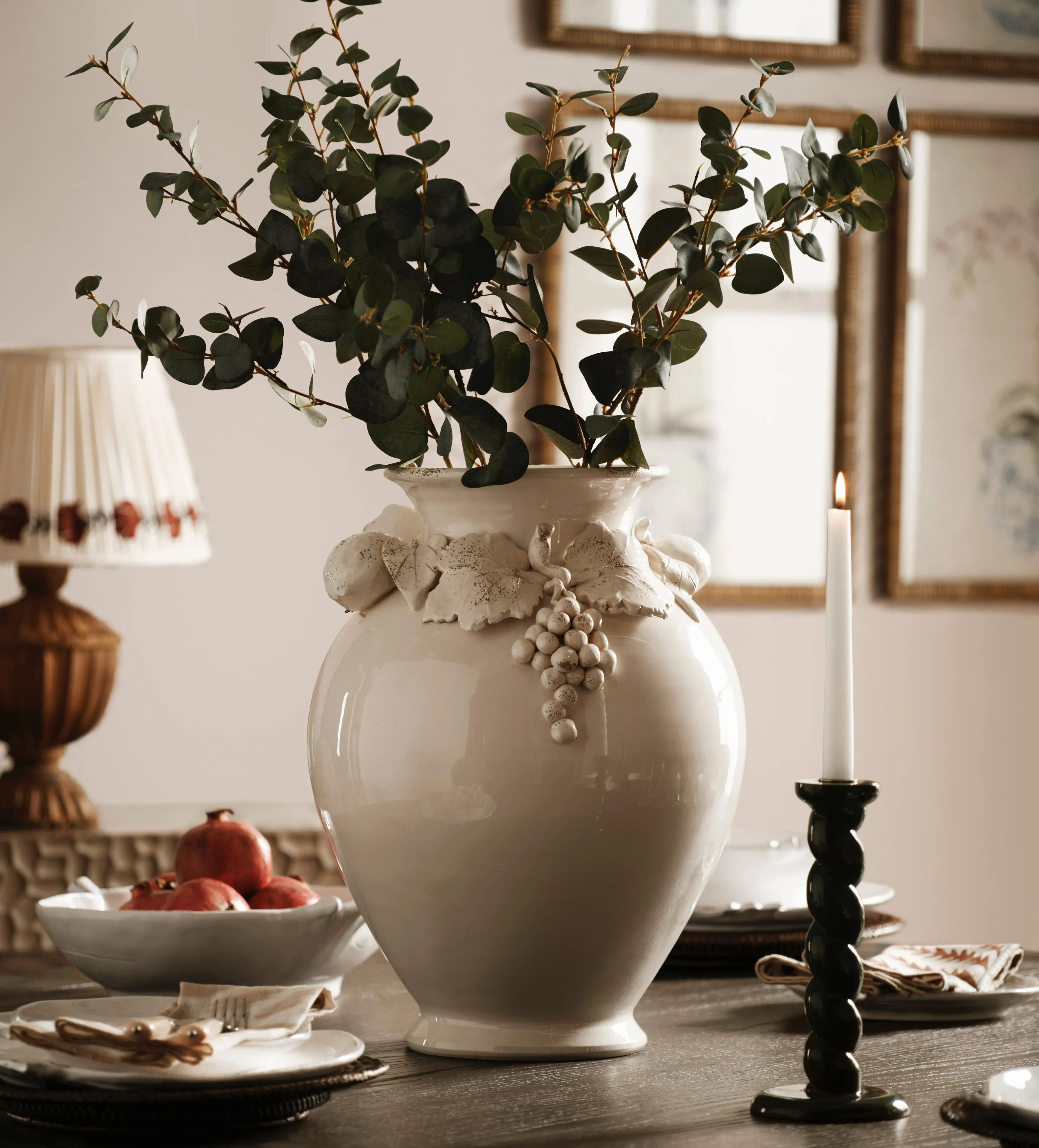 Opora Vase - White, Stoneware by OKA