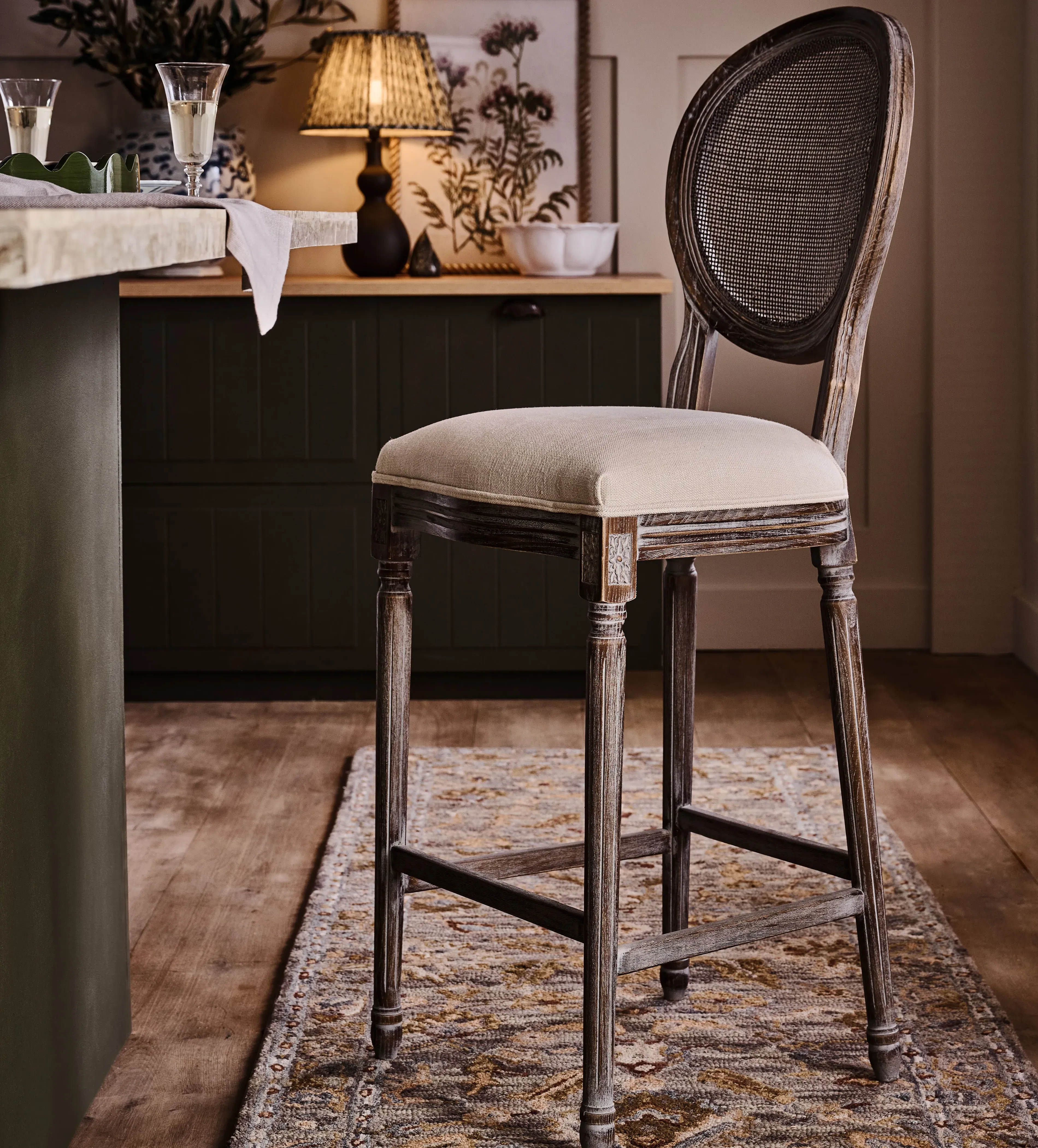 Ovalise Bar Stool - Natural, Oak by OKA