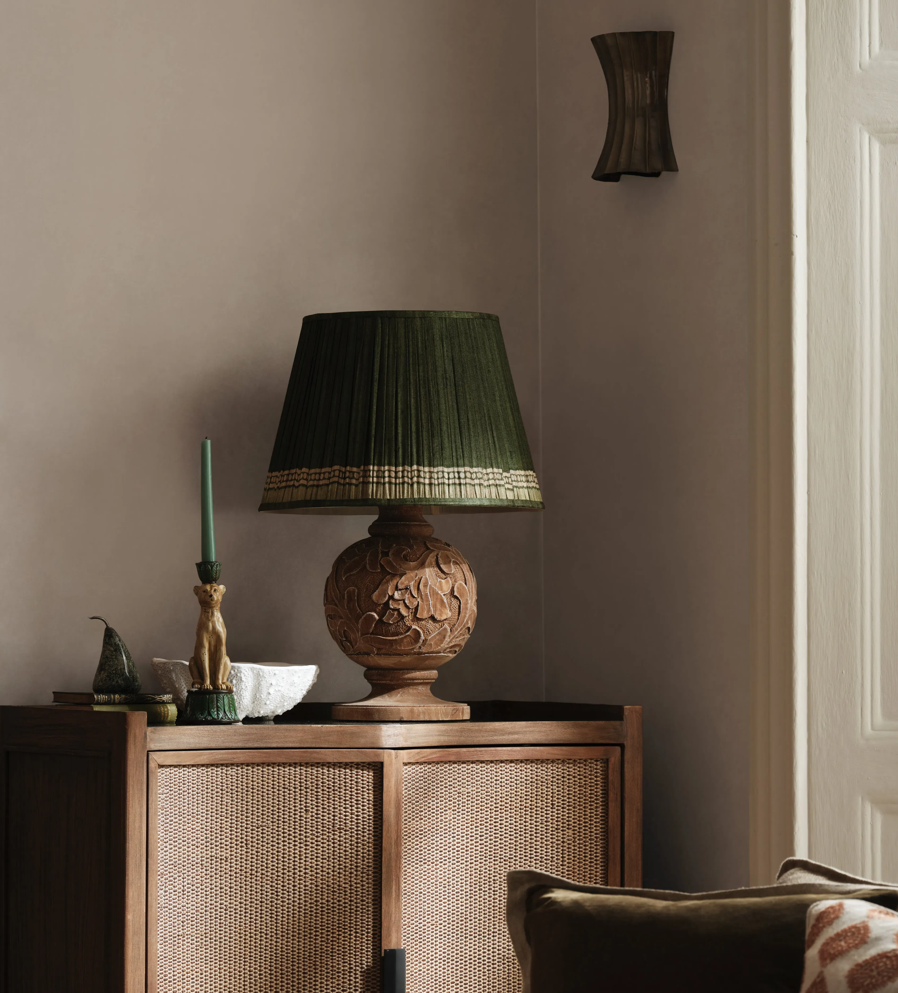 Paeonia Spherical Table Lamp Base - Natural, Mango Wood product