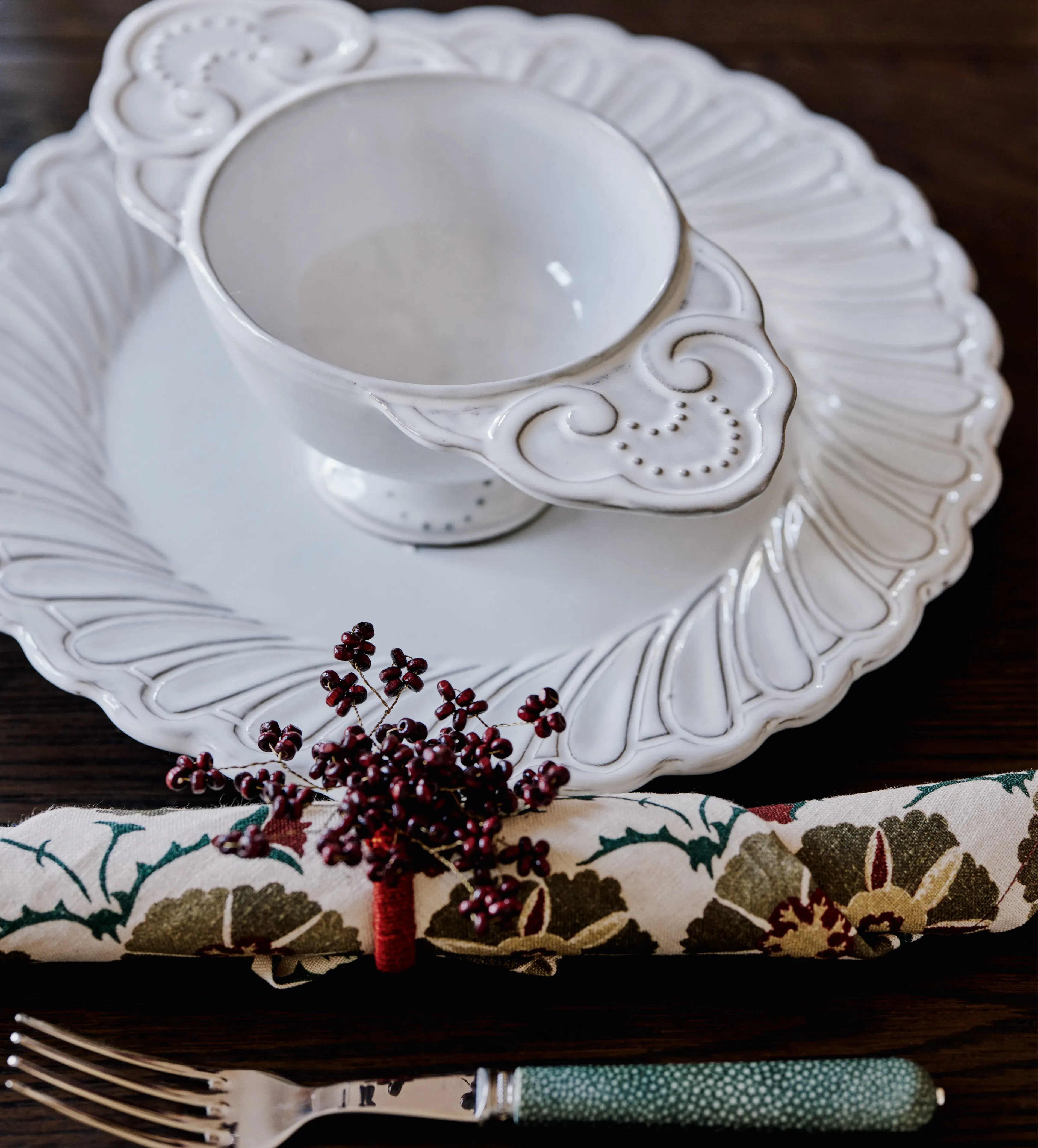 Pair Soup Tureens with Scalloped Edges - White product