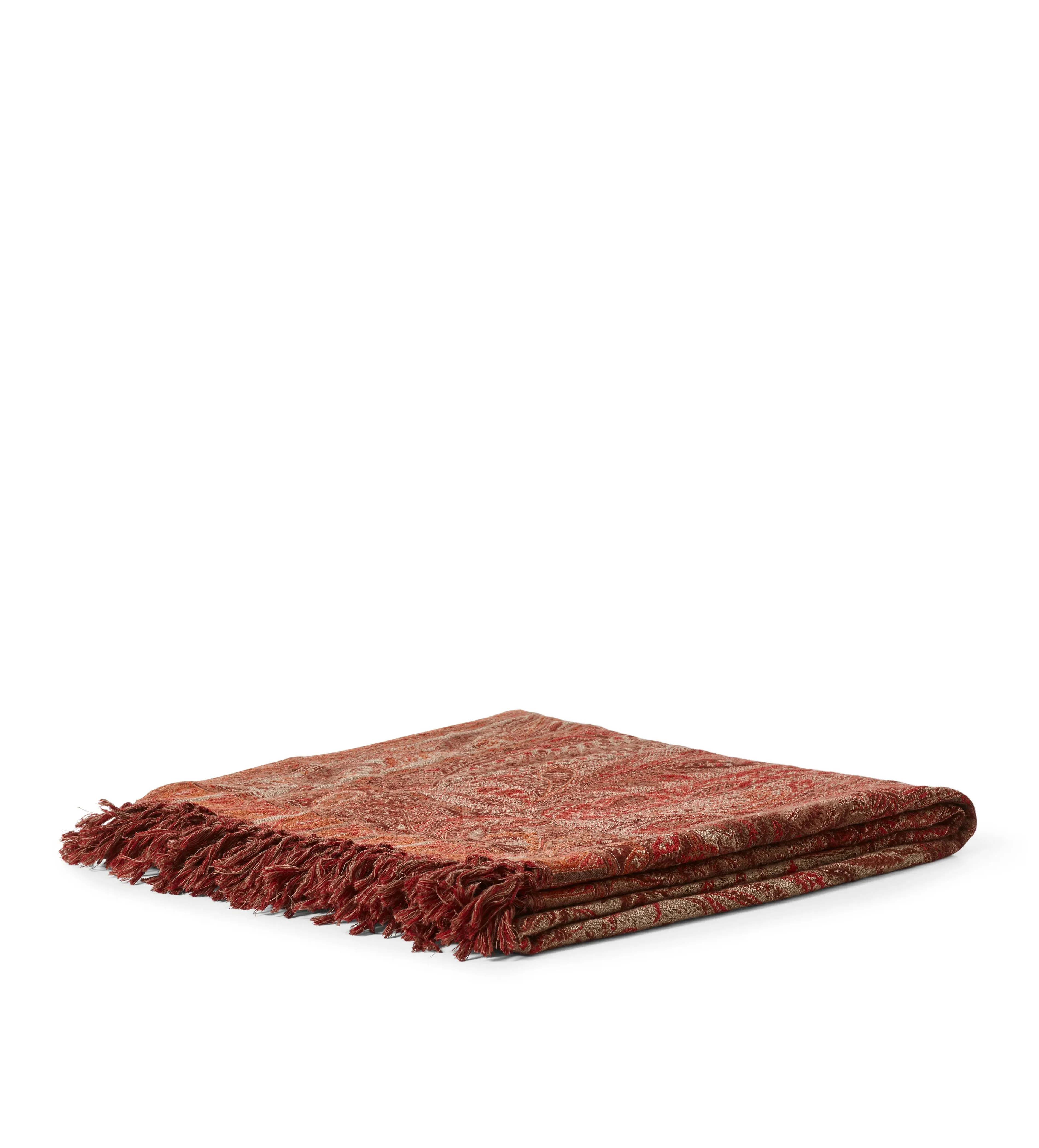 Paisley Throw - Warm Red, Wool alternate view