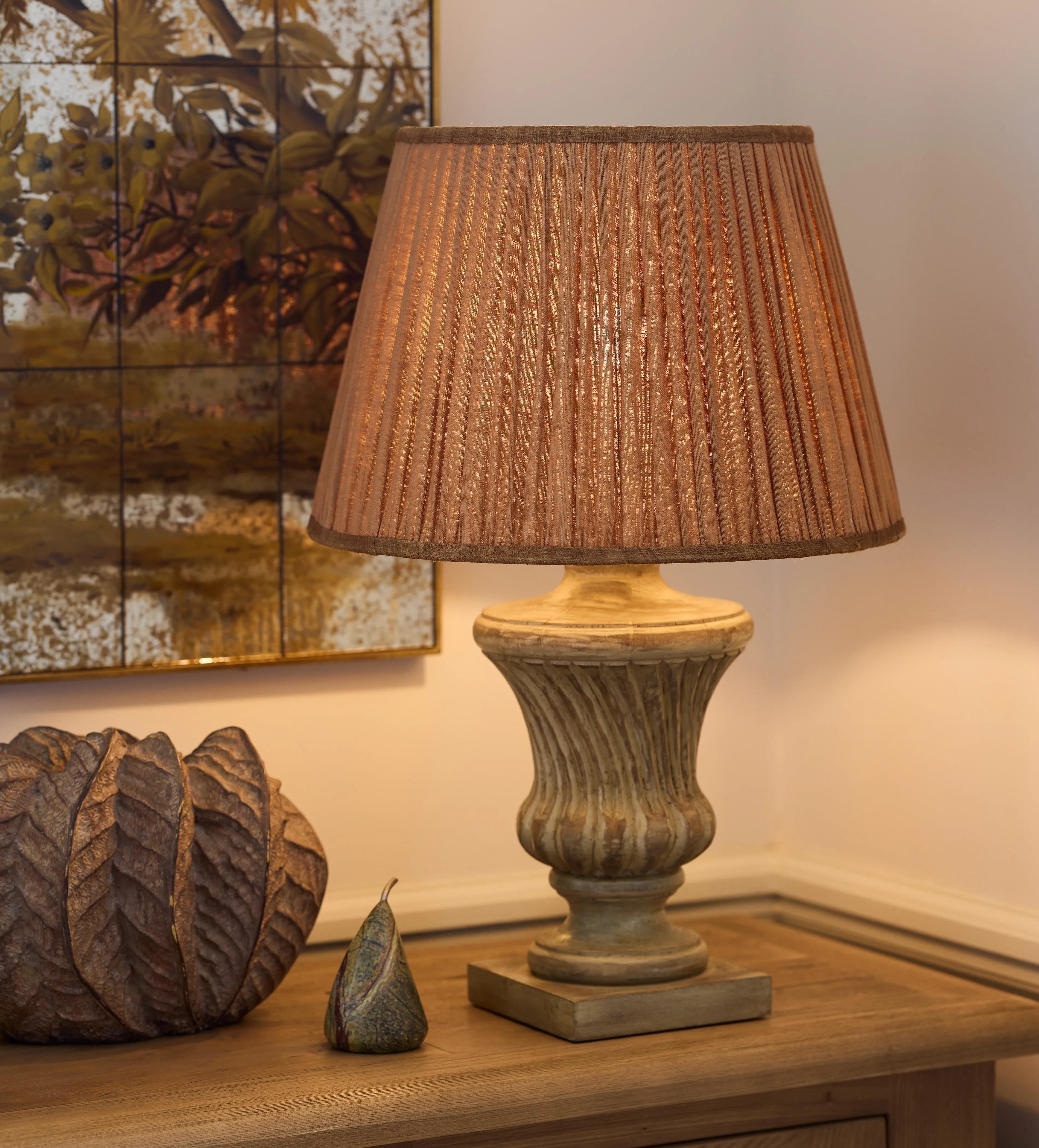 Phoebus Urn-Shaped Table Lamp Base - Natural, Mango Wood product
