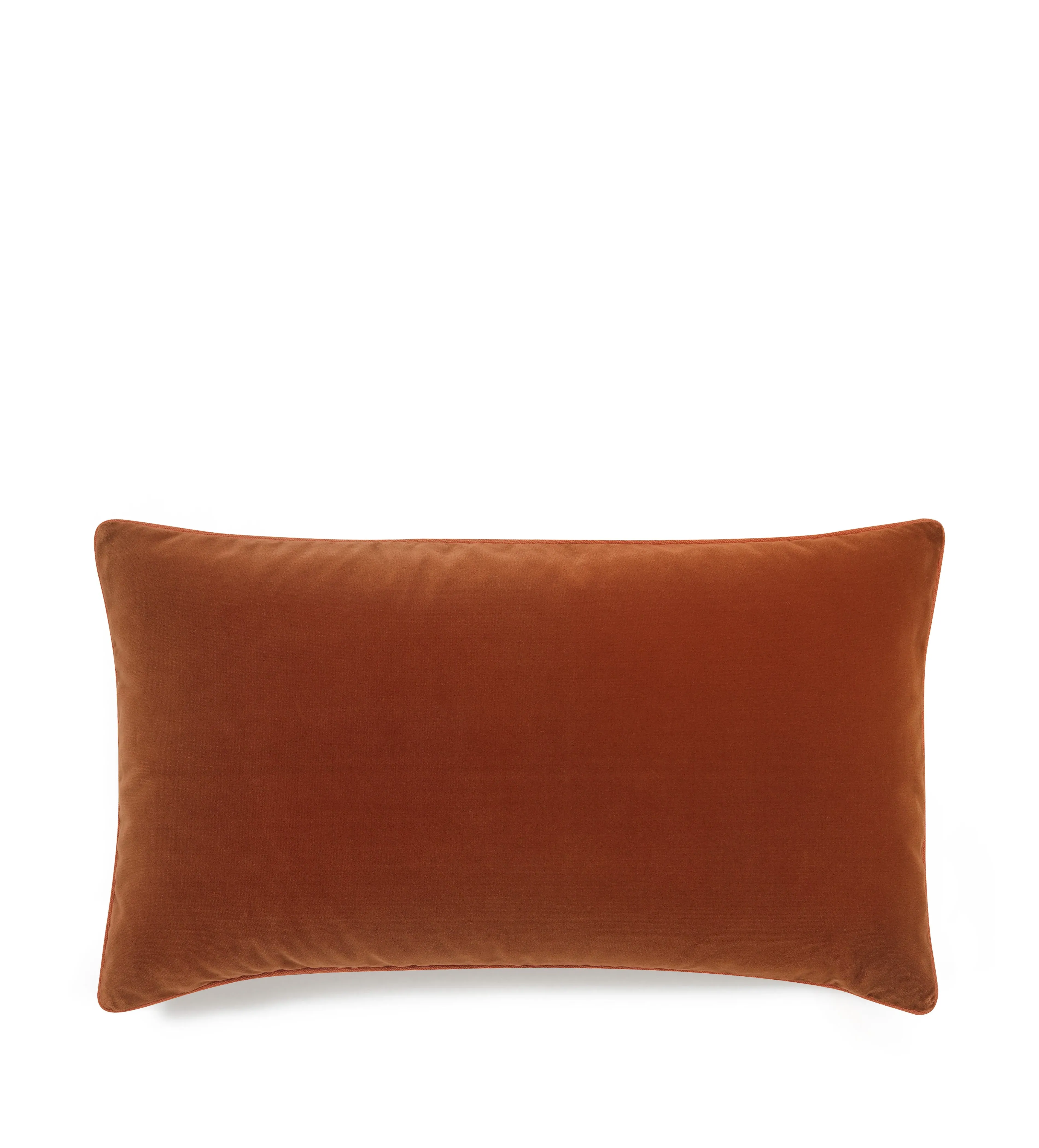 Plain Rectangular Cushion Cover - Dirty Orange, Velvet product