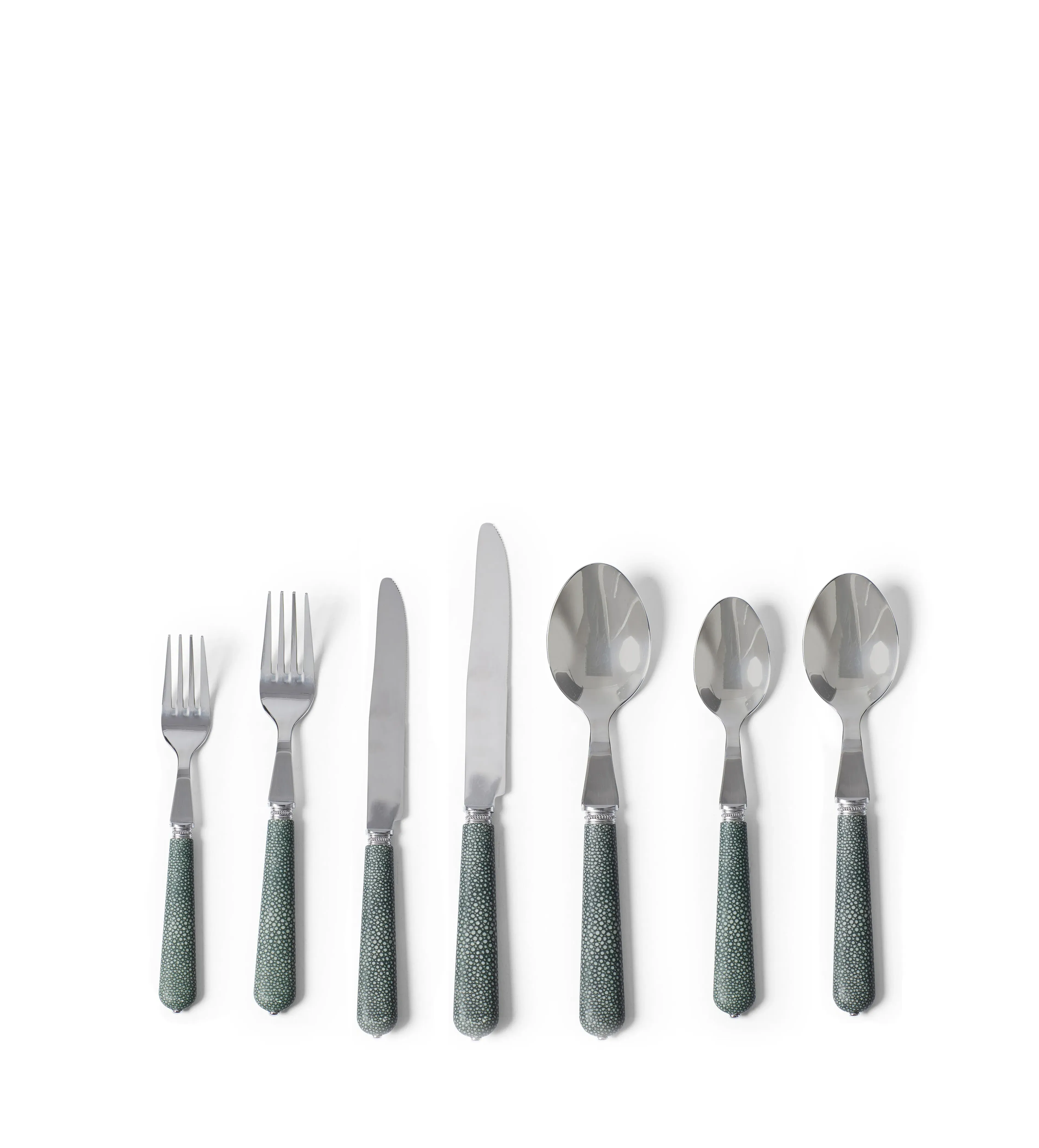 Pompadour Faux Shagreen 28-Piece Cutlery Set - Jade alternate view