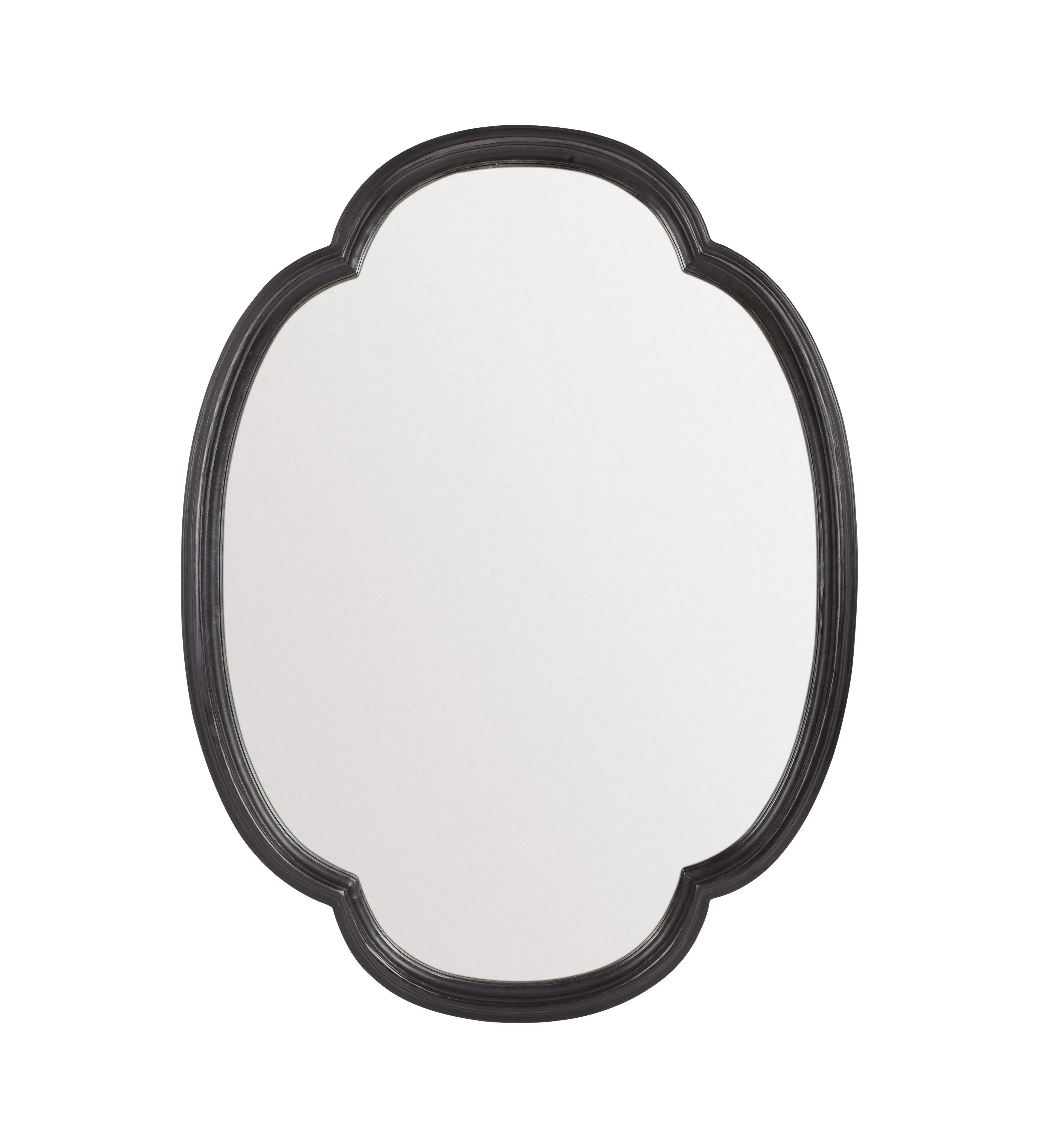 Quatrefoil Wall Mirror - Black, Wood by OKA, image 2