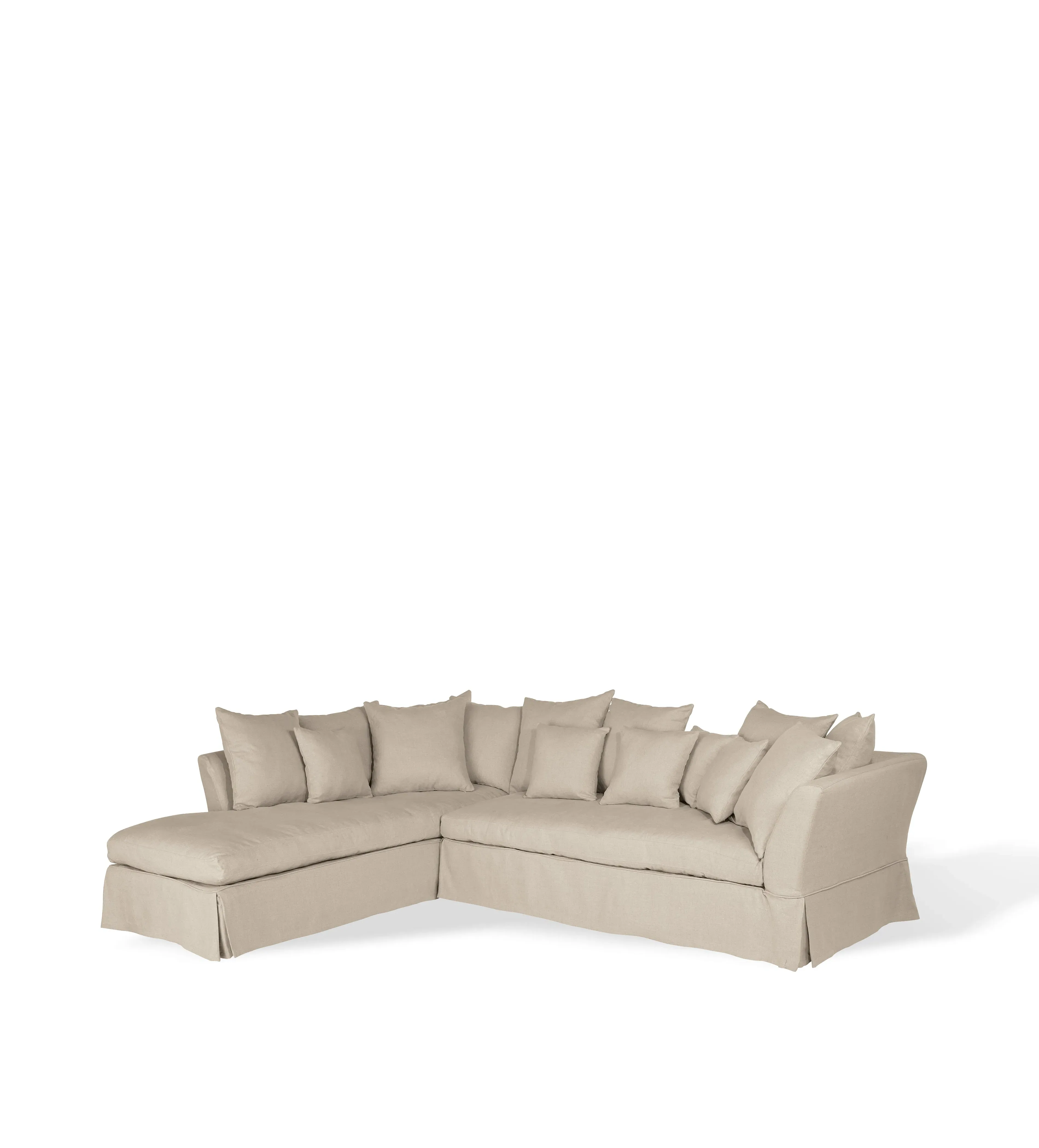 Lamorna Right-Hand Corner Sofa with Chaise - Natural Linen alternate view