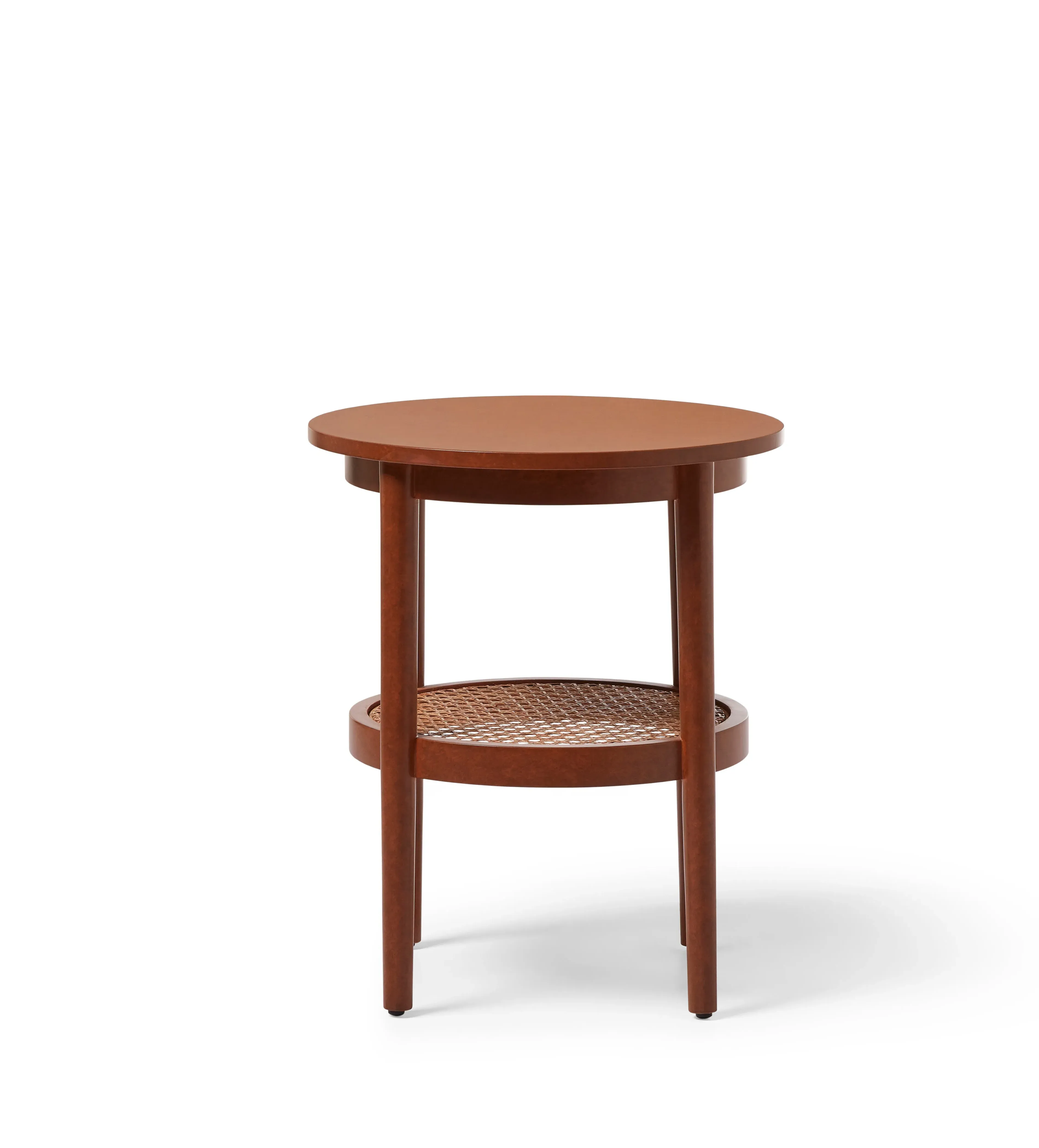 Rotundus Round Side Table with Shelf - Earthy Red product