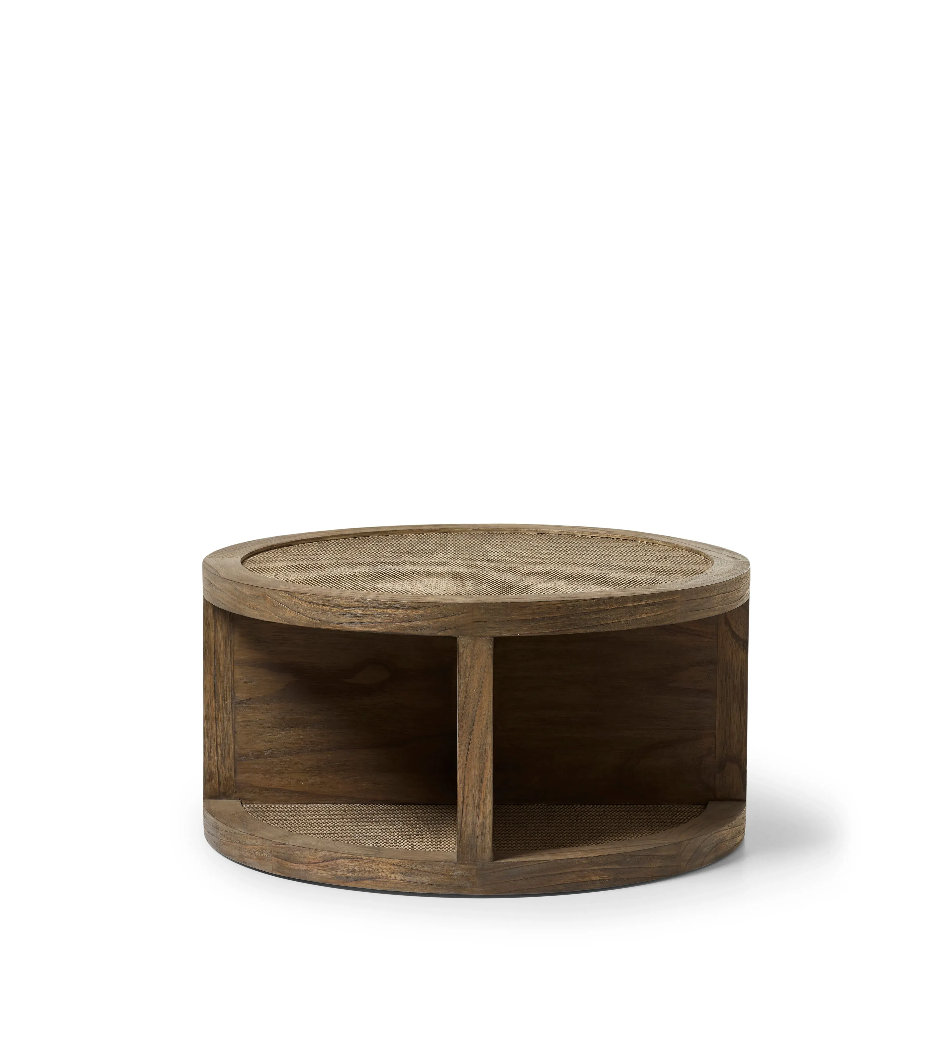 Round Coffee Table with Storage - Natural, Wood alternate view