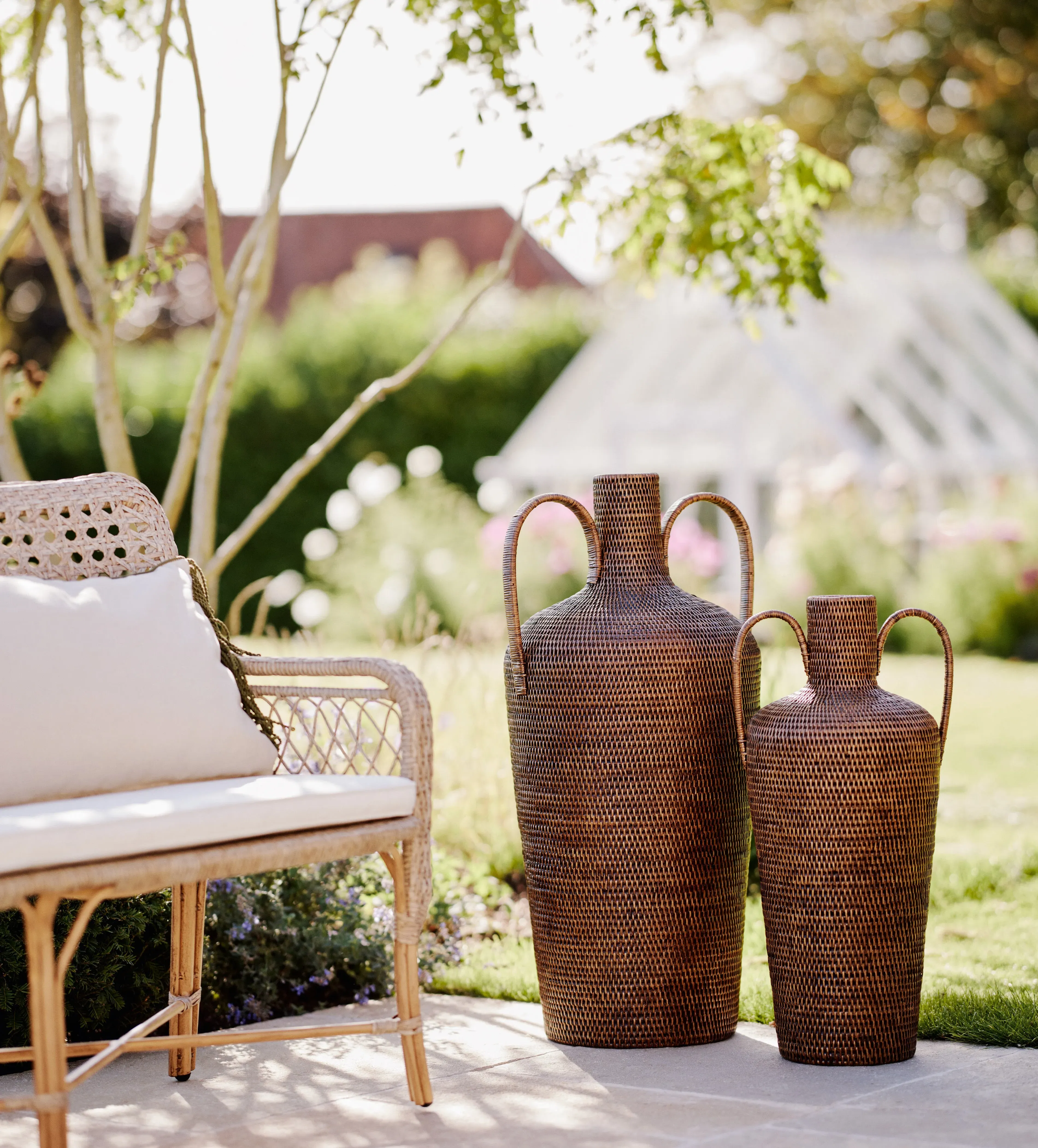 Rousham Short Vase - Antique Brown, Rattan product