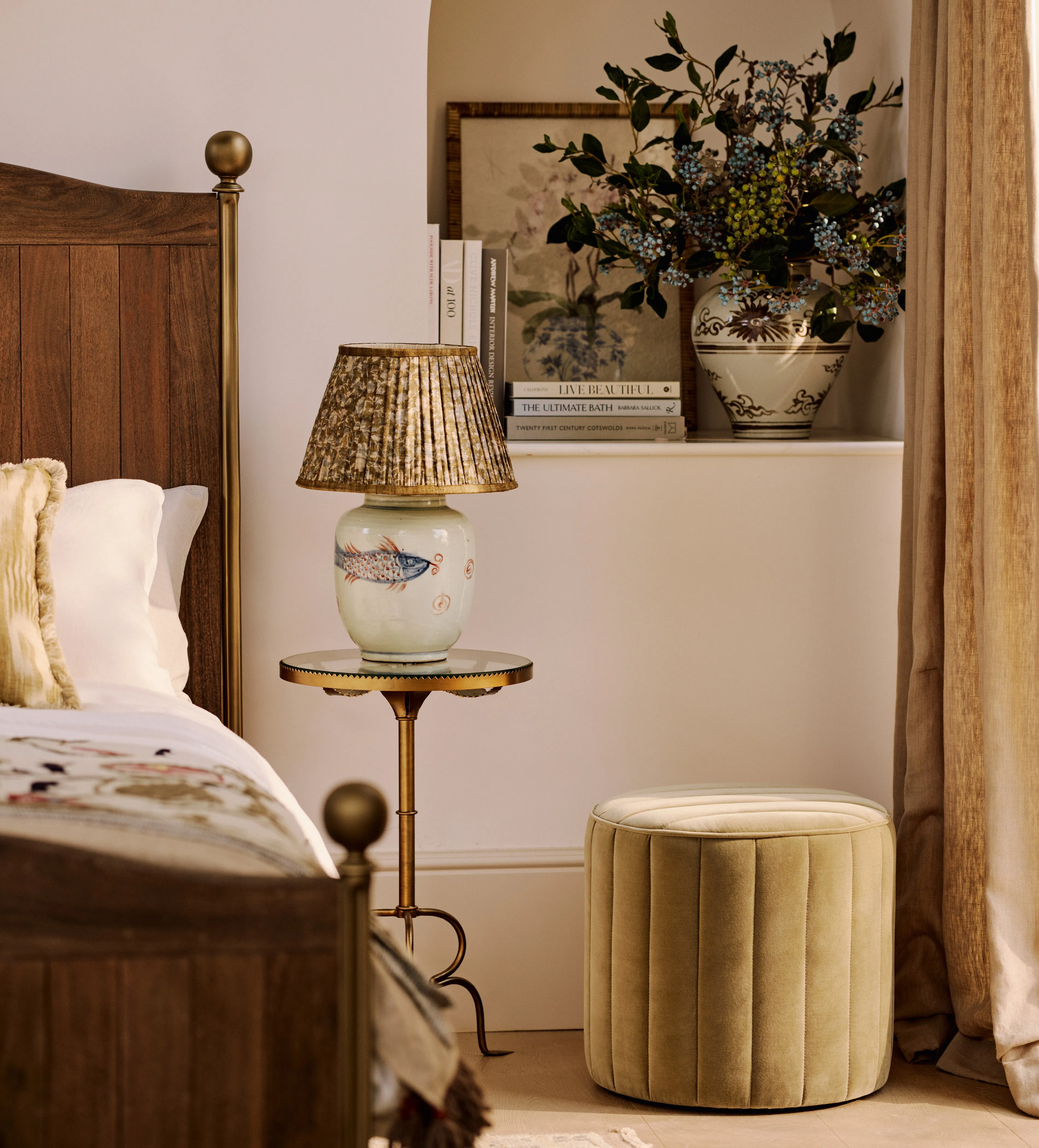 Santorelli Velvet Ottoman - Lichen product