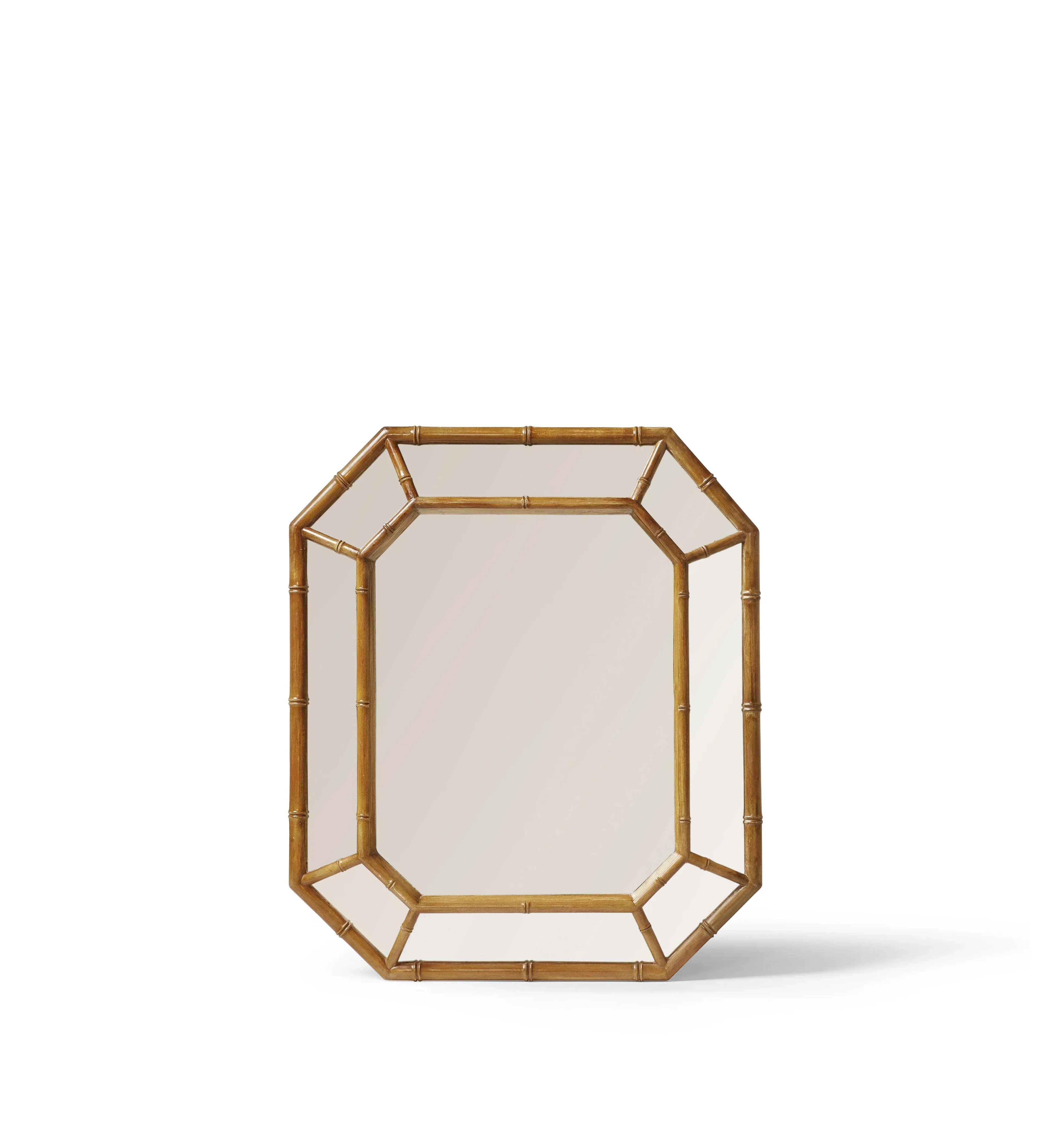 Sarawak Octagonal Wall Mirror - Natural, Bamboo by OKA, image 2