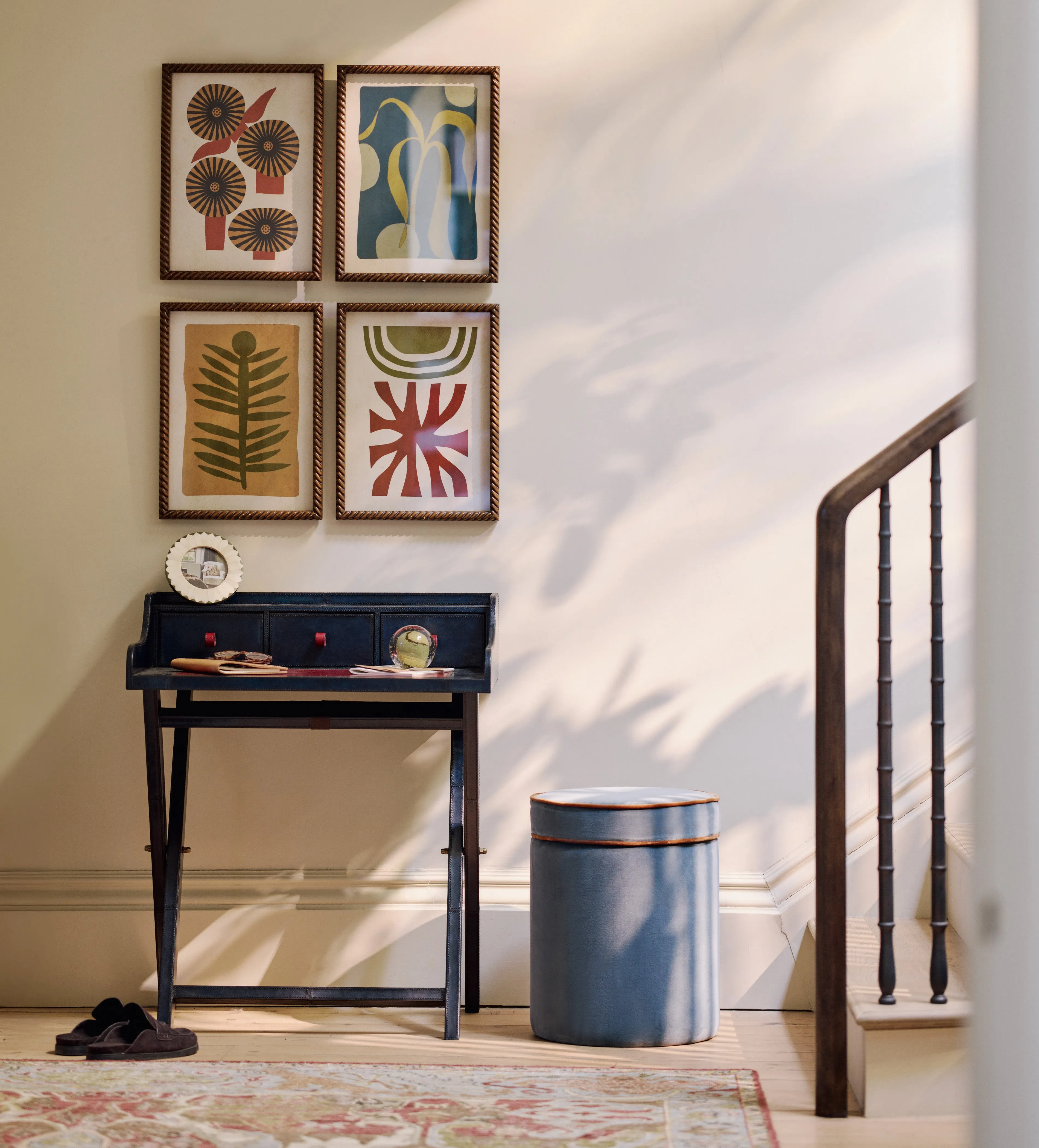 Sedbergh Desk - Sapphire, Leather by OKA