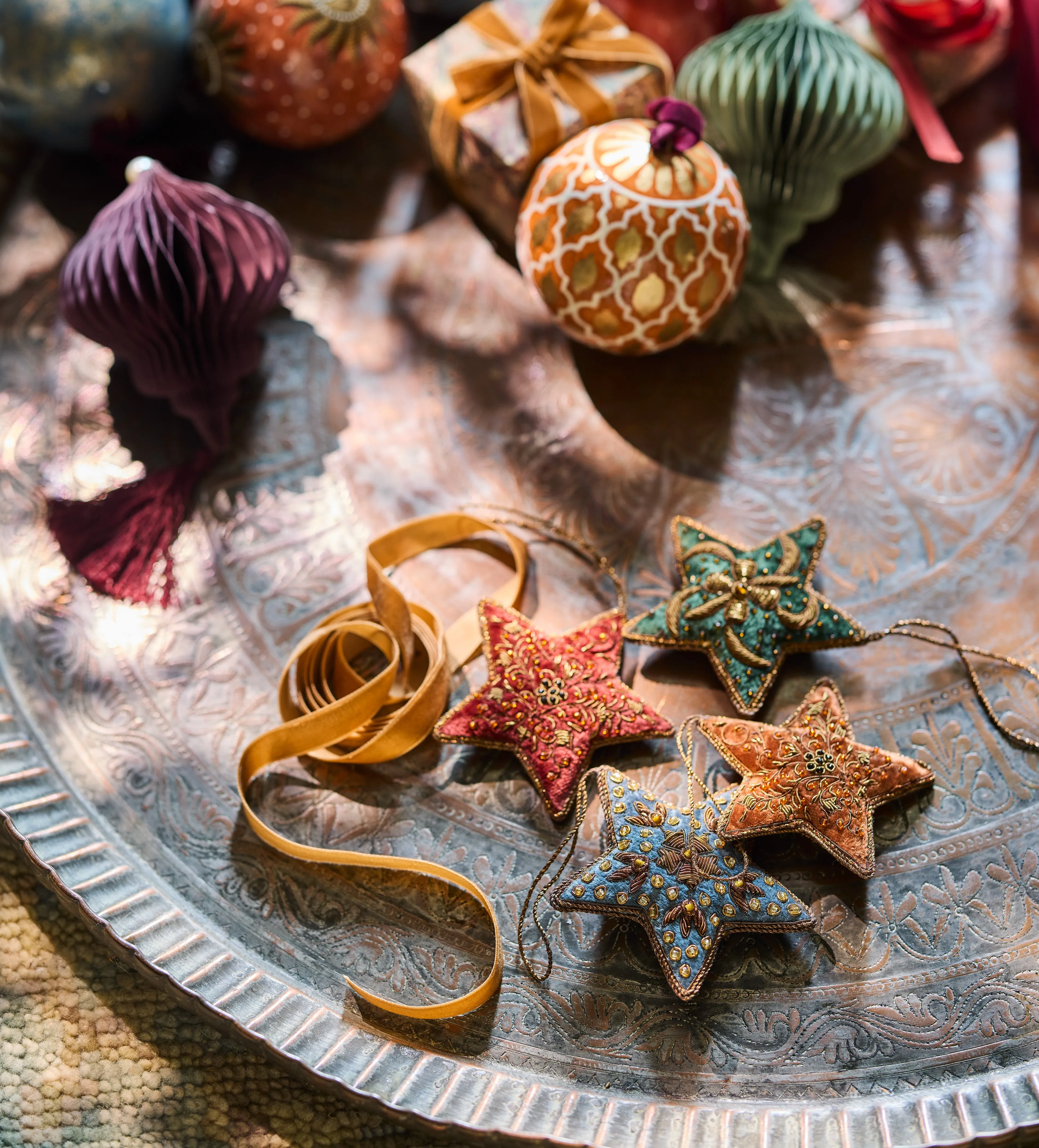 Selina Set of Four Hanging Decorations - Multi by OKA