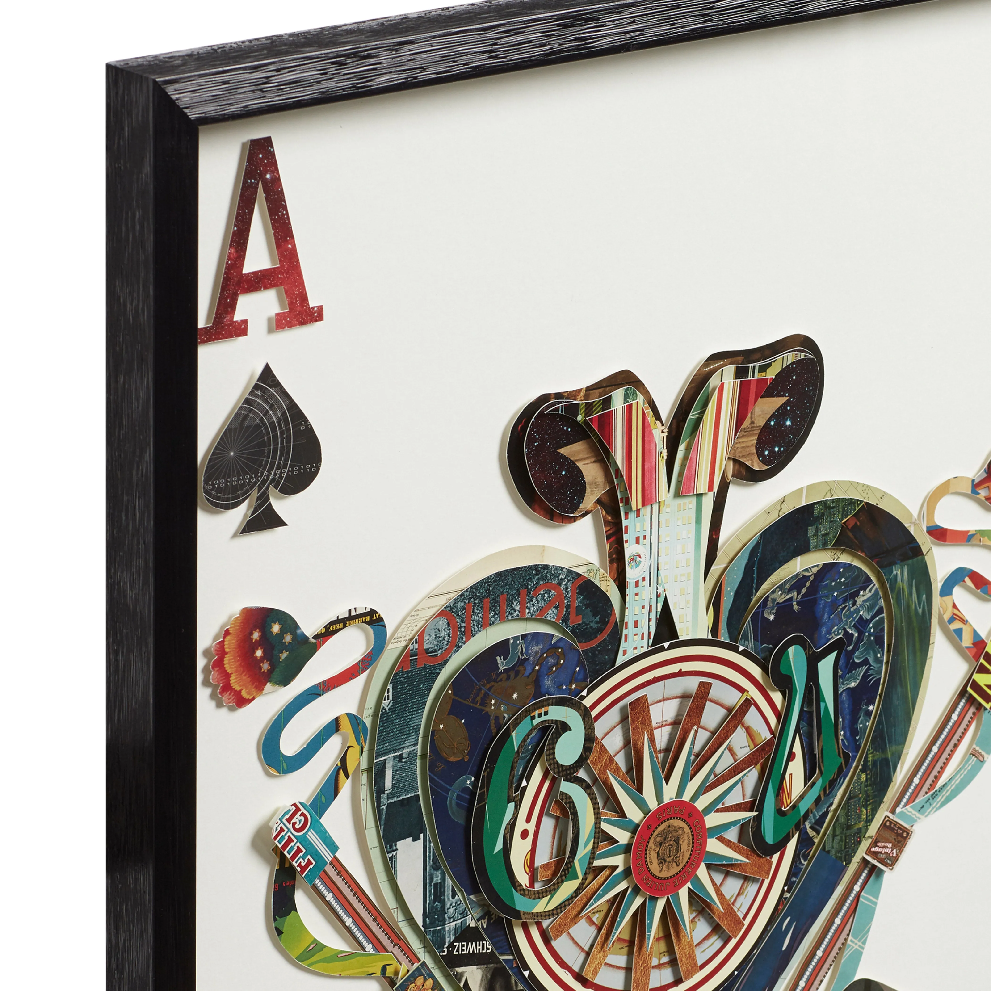 Set of 4 Framed Playing Card Collages - Multi product
