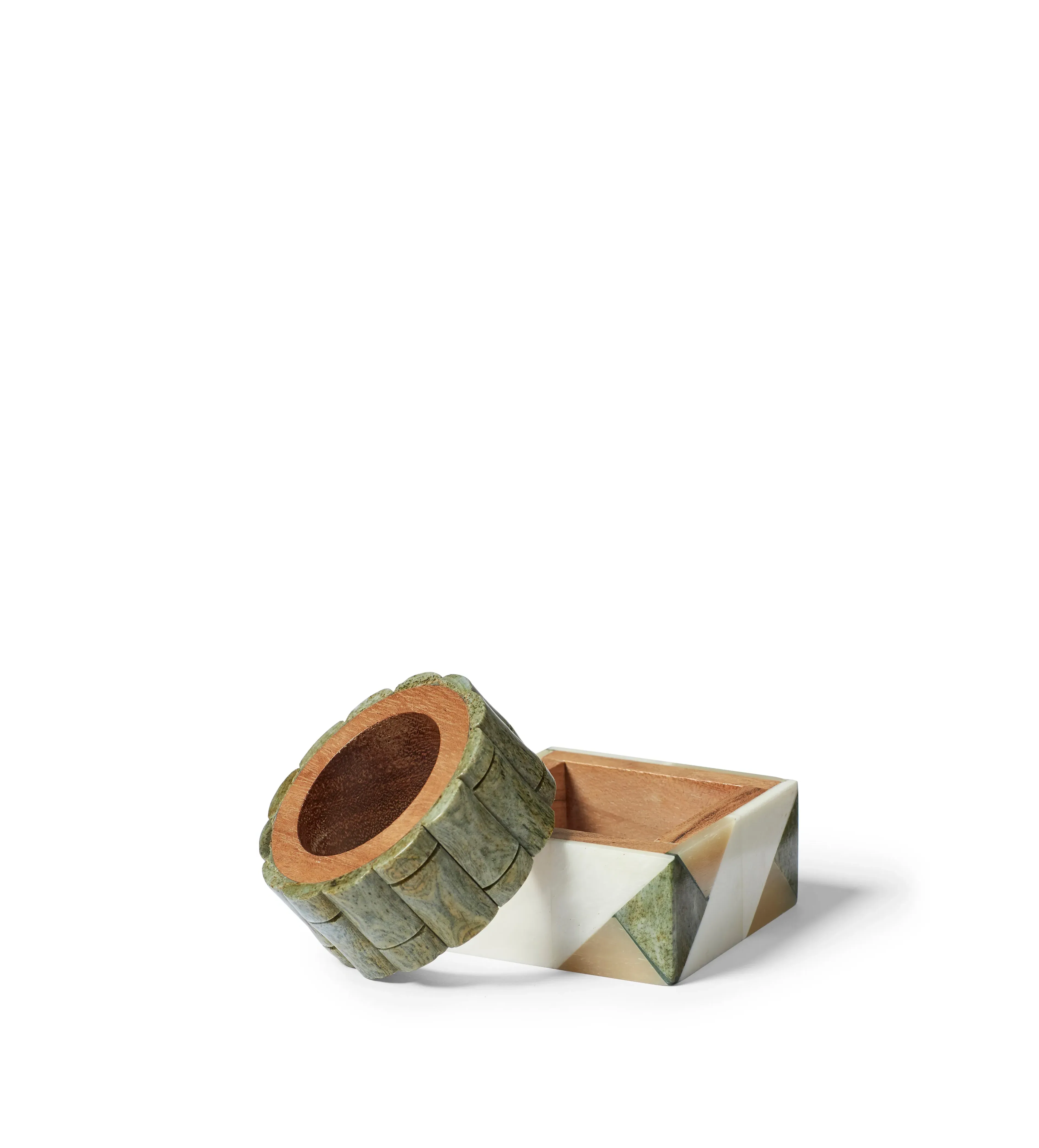 Seva Bone Napkin Rings Set of Four - Green product