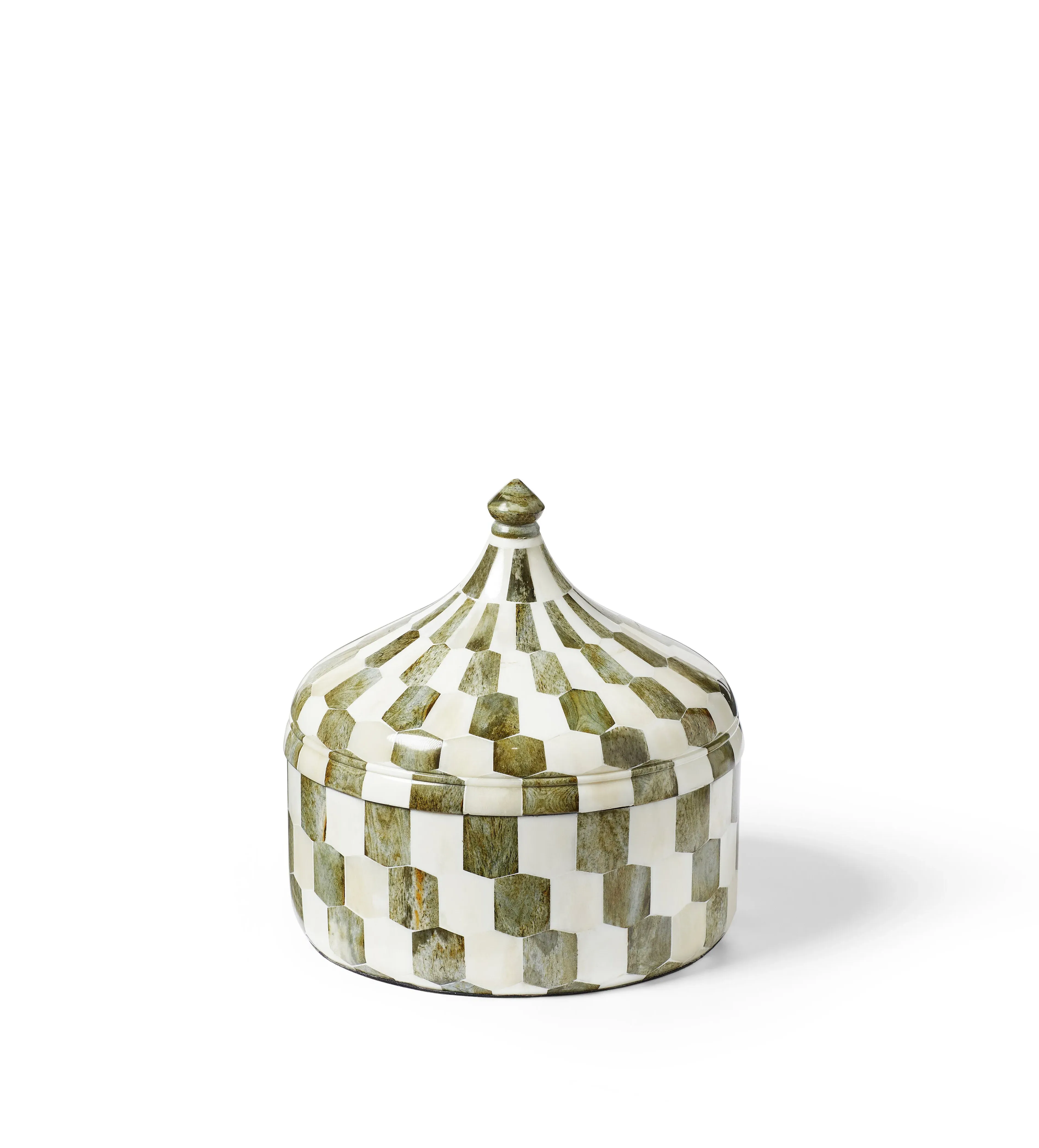 Severini Lidded Decorative Pot - Green by OKA, image 2
