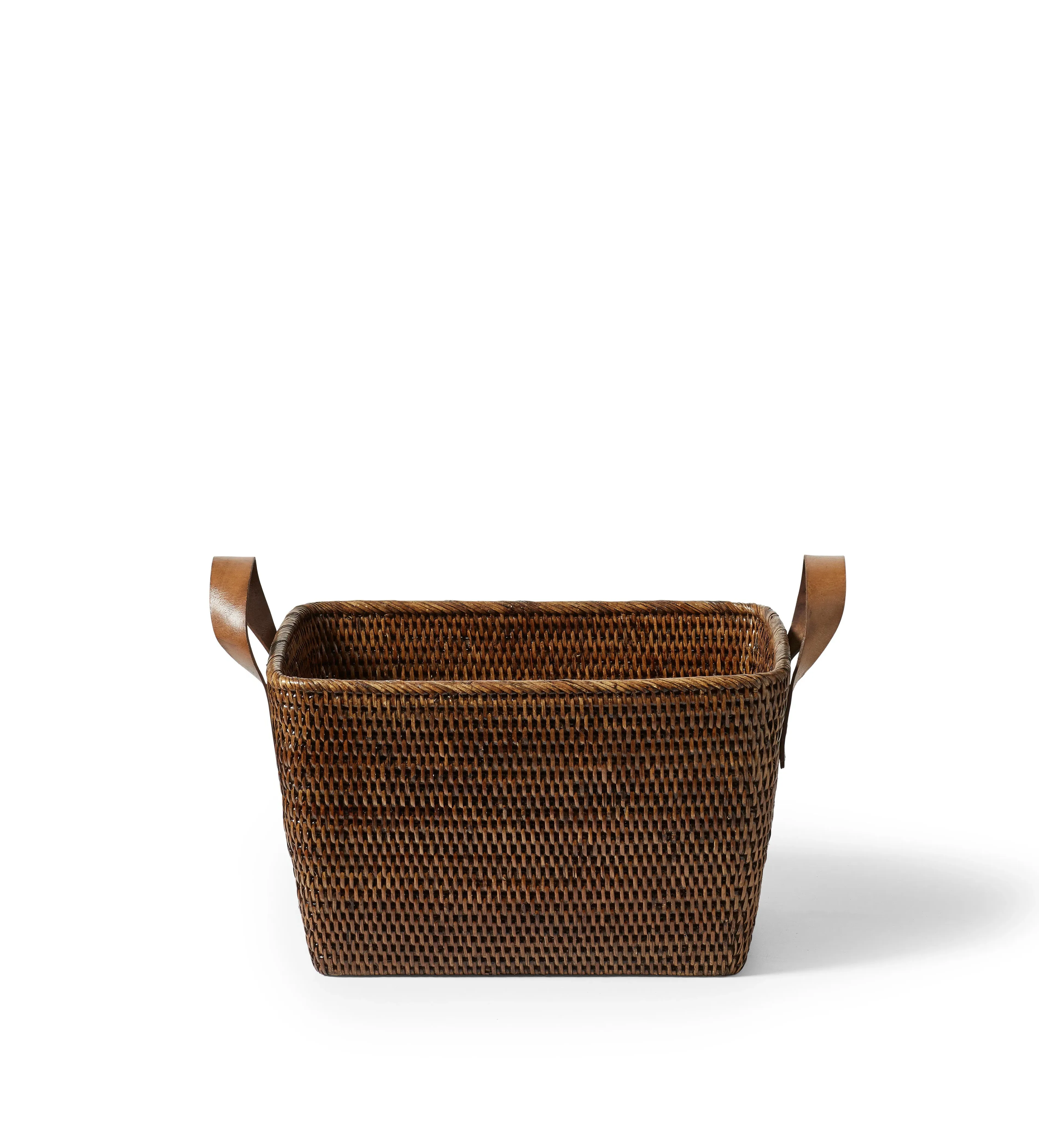 Small Storage Basket with Handles - Brown, Rattan alternate view