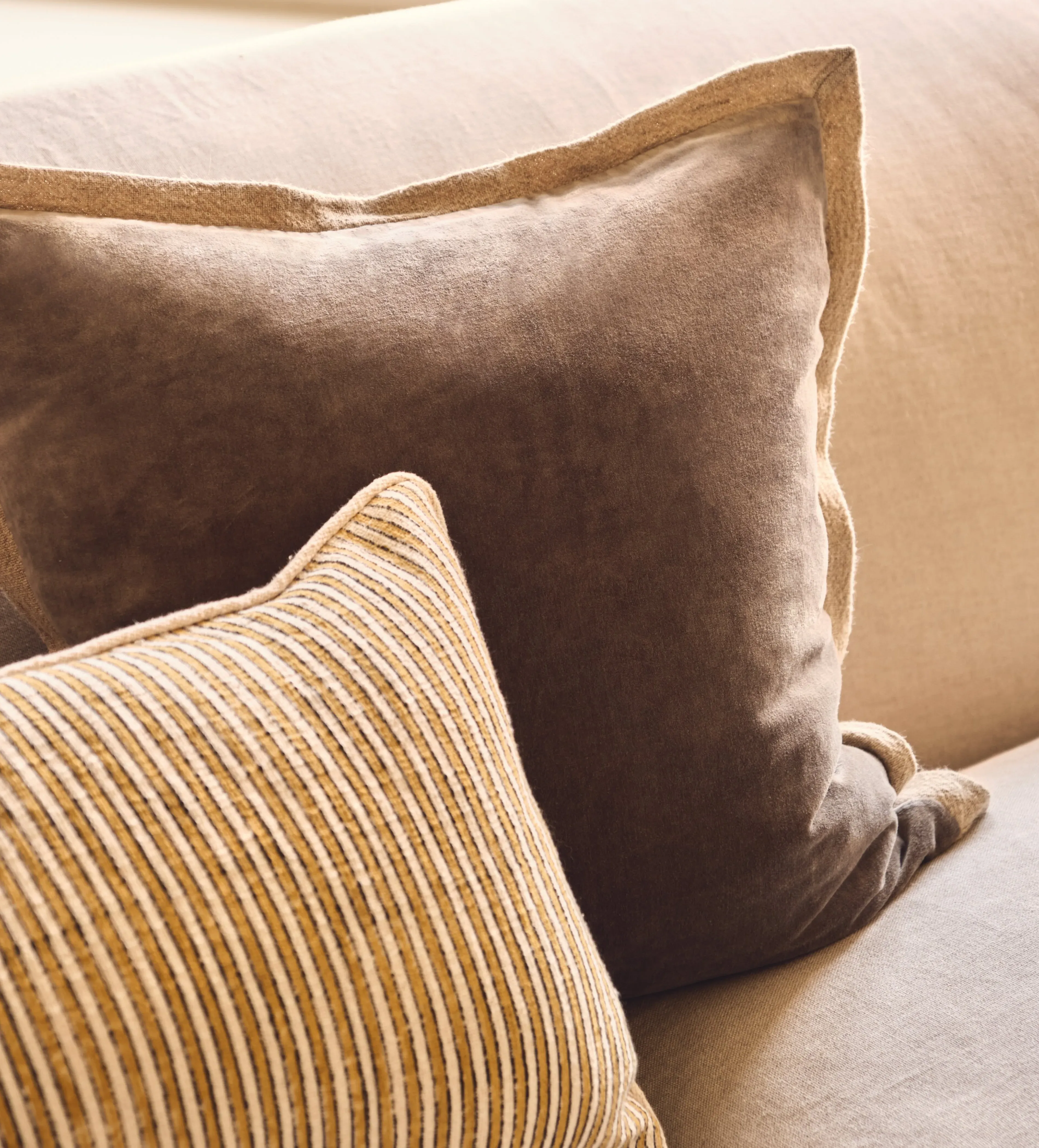 Square Cushion Cover - Cotswold Stone, Velvet product