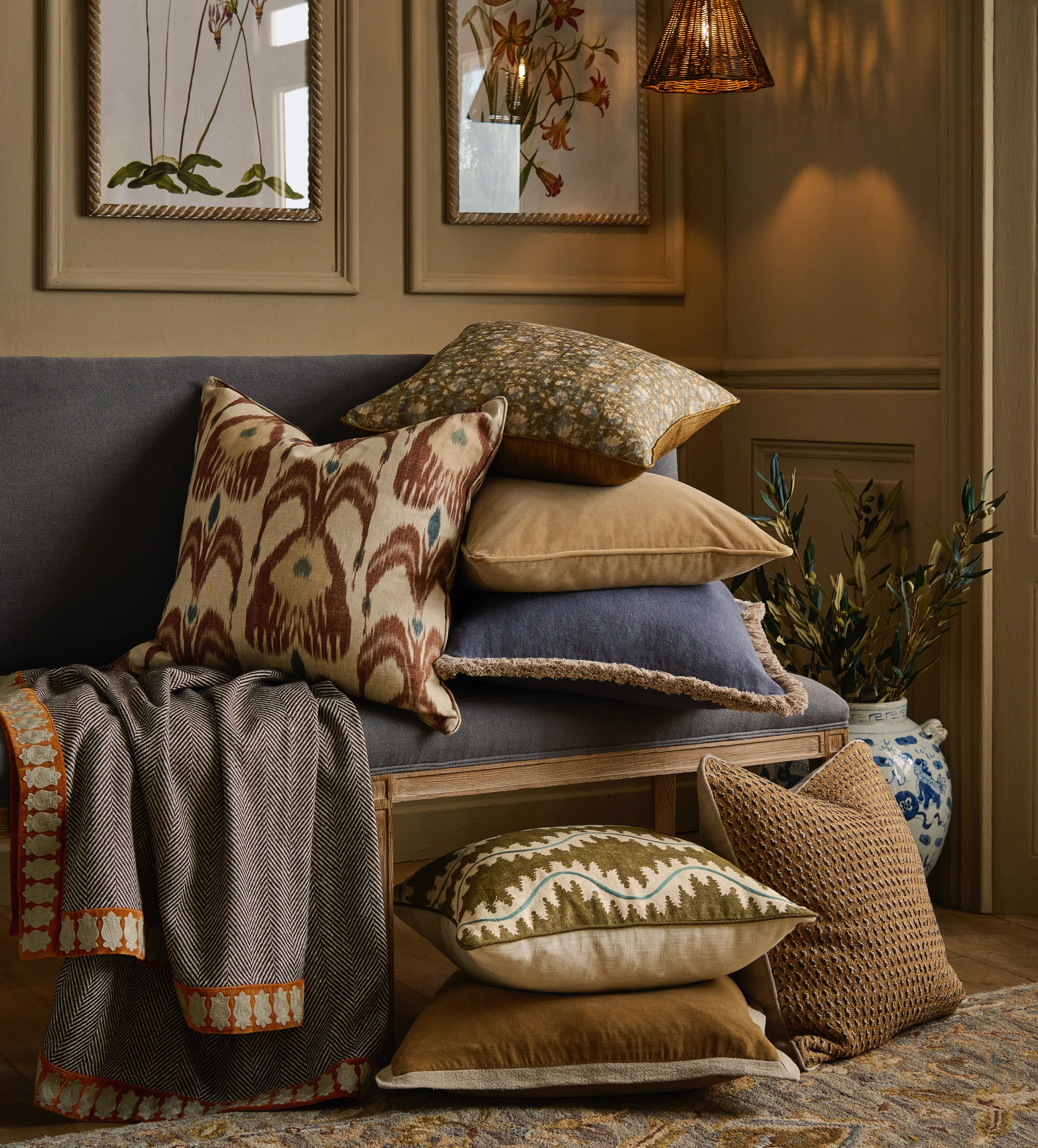 Square Cushion Cover with Embroidery - Orange product