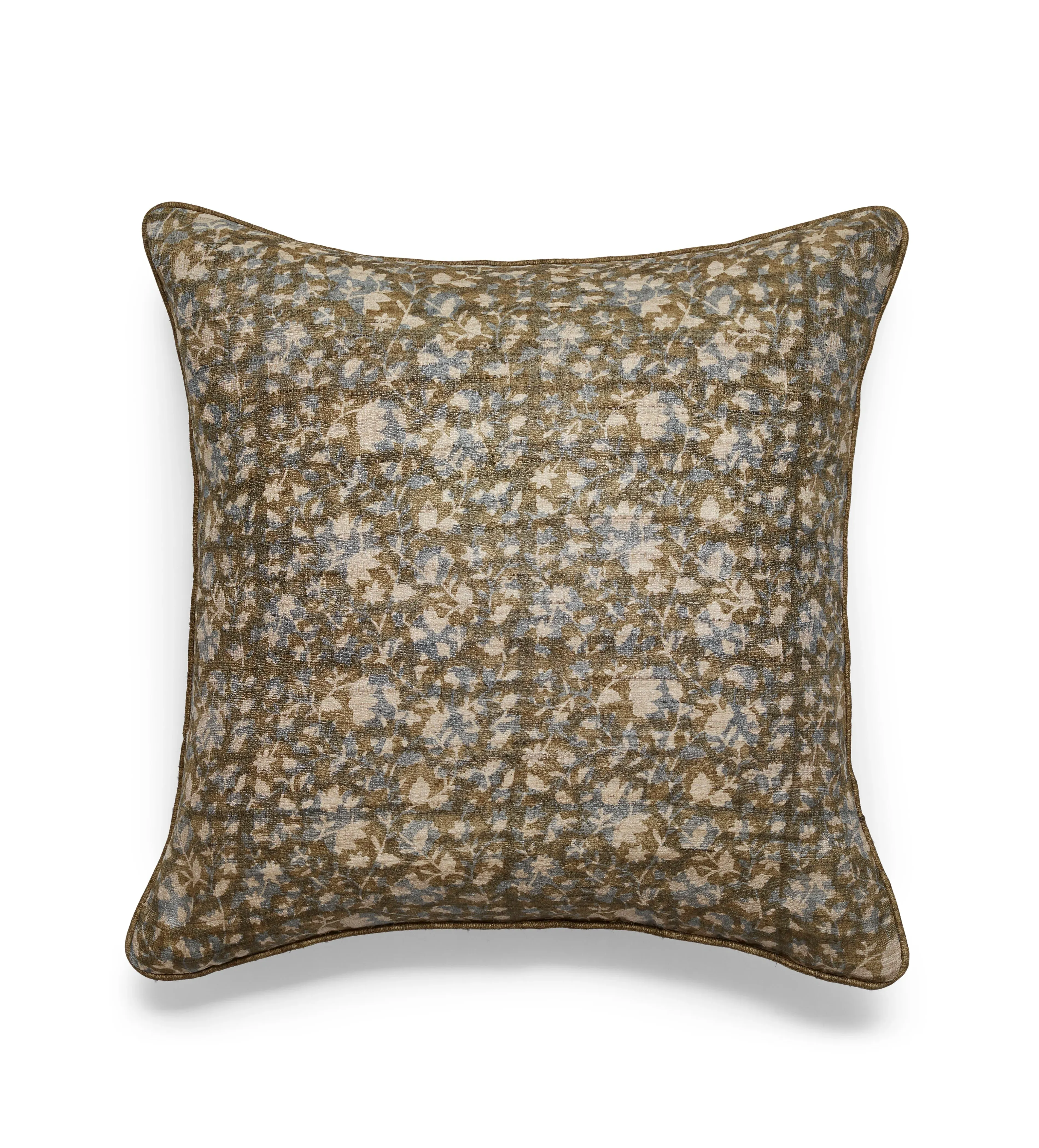 Square Cushion Cover with Piping - Seafoam, Silk alternate view