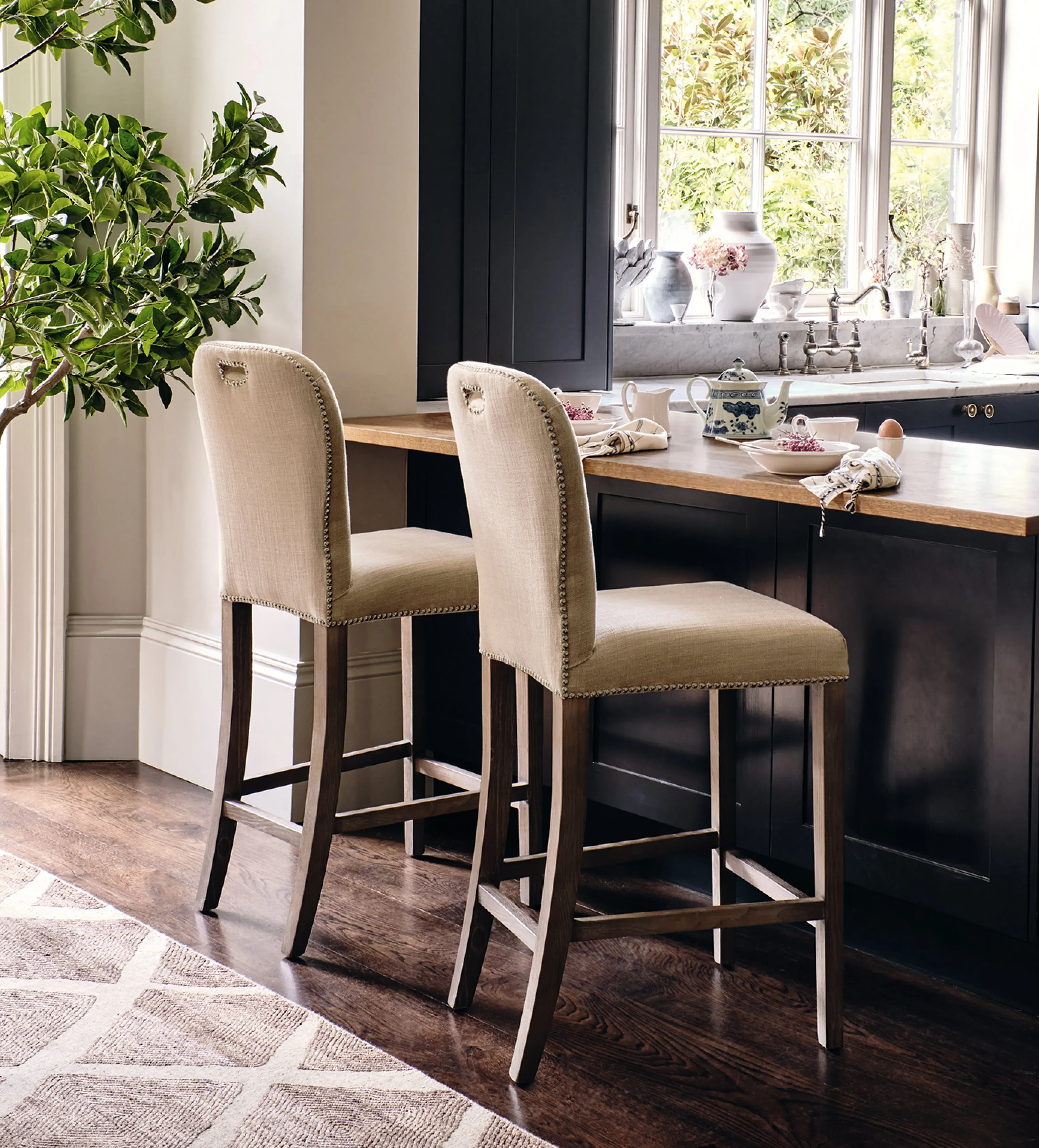 Stafford Bar Stool - Made-to-Order by OKA, image 2