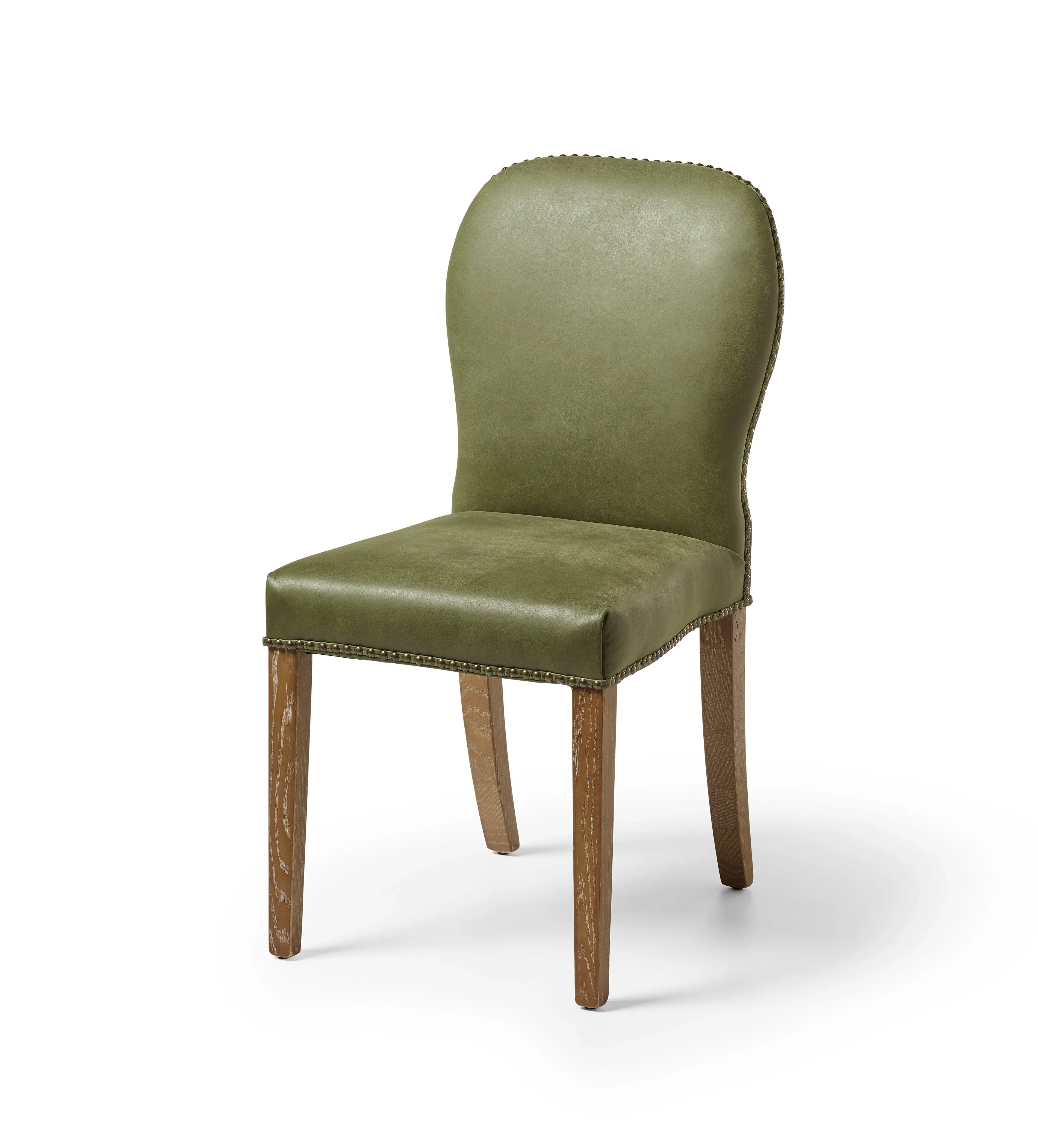 Stafford Dining Chair - Spruce, Leather by OKA, image 2