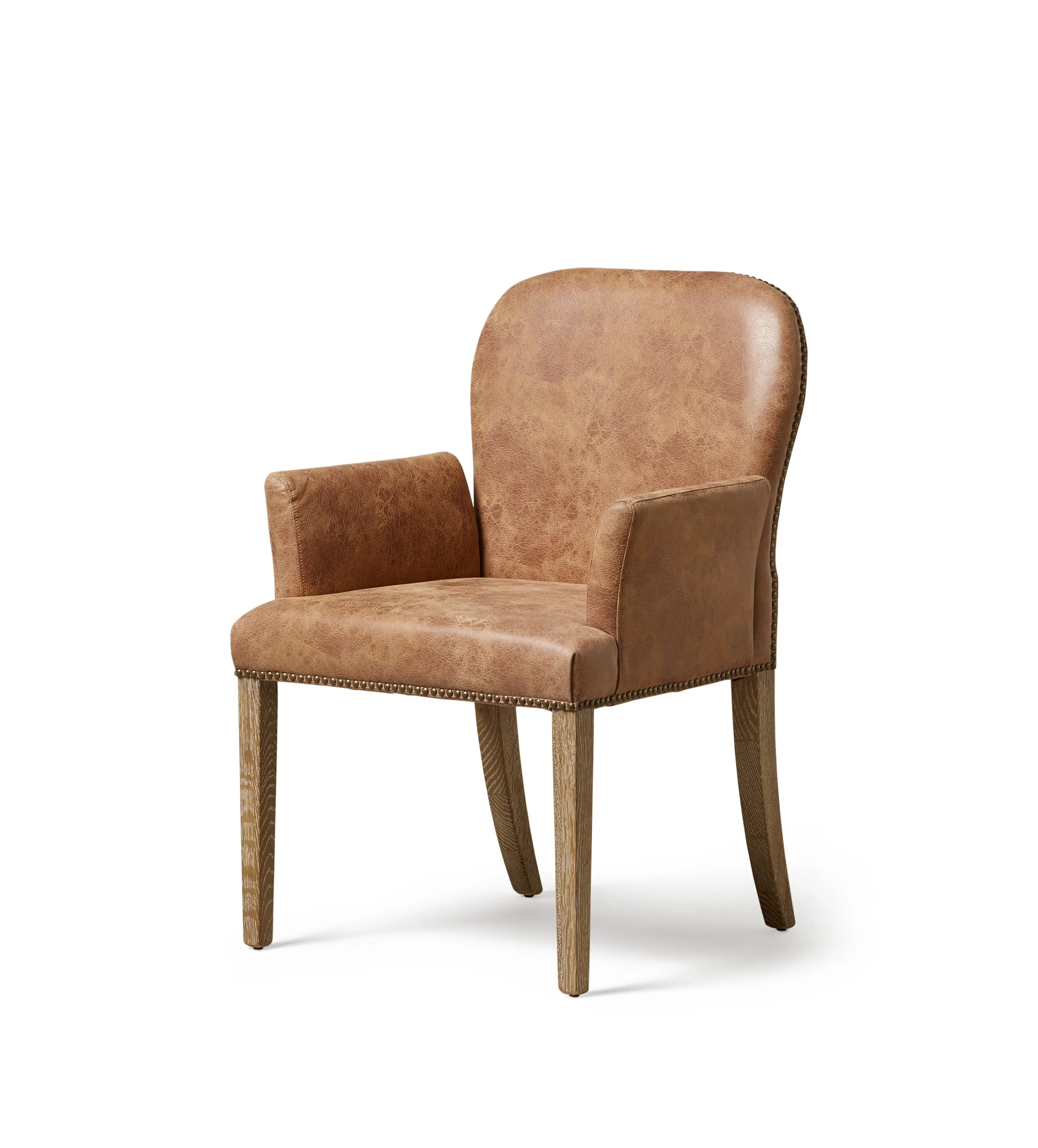 Stafford Leather Dining Chair with Arms - Aged Tobacco alternate view