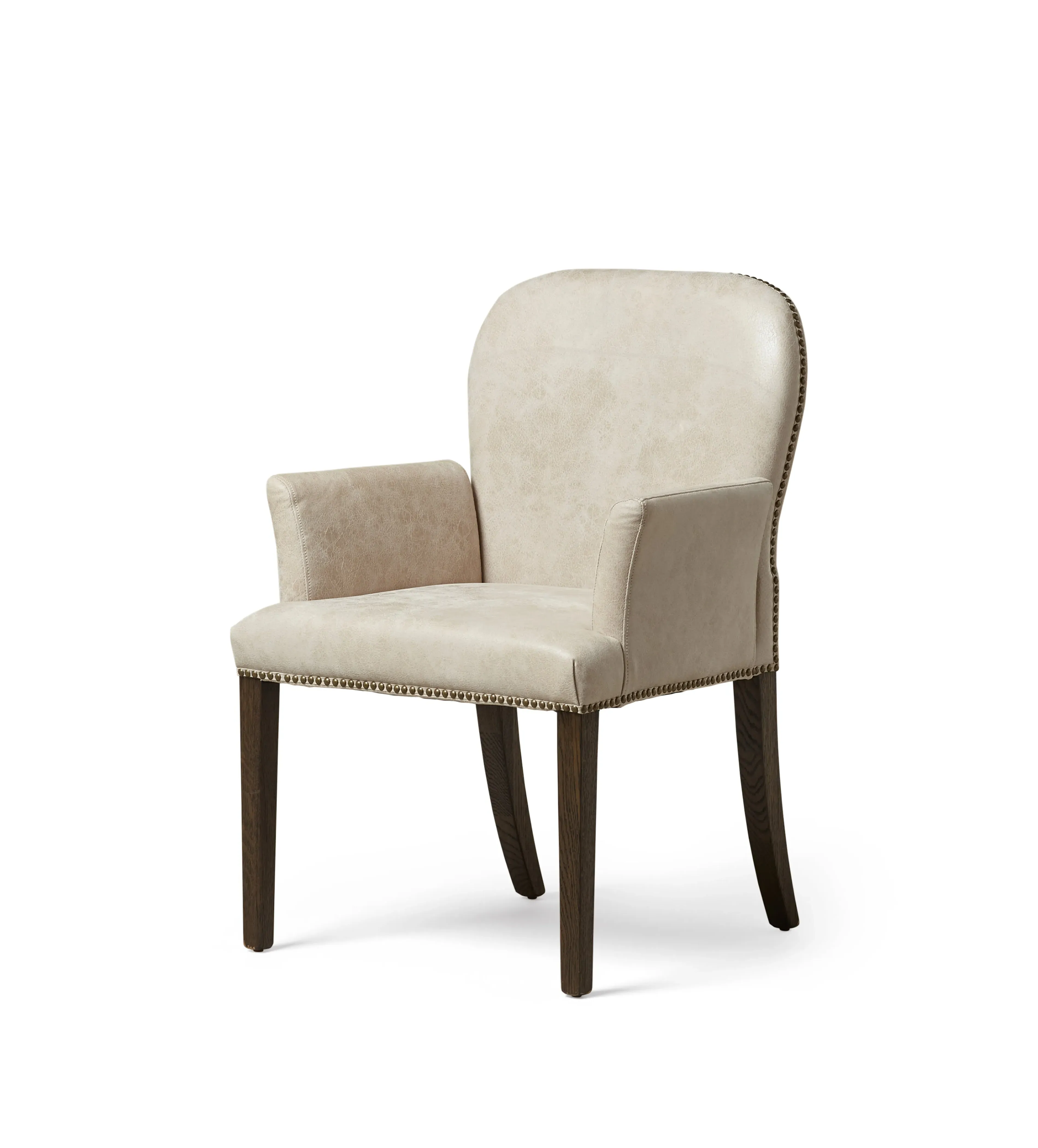 Stafford Leather Dining Chair with Arms - China Clay alternate view