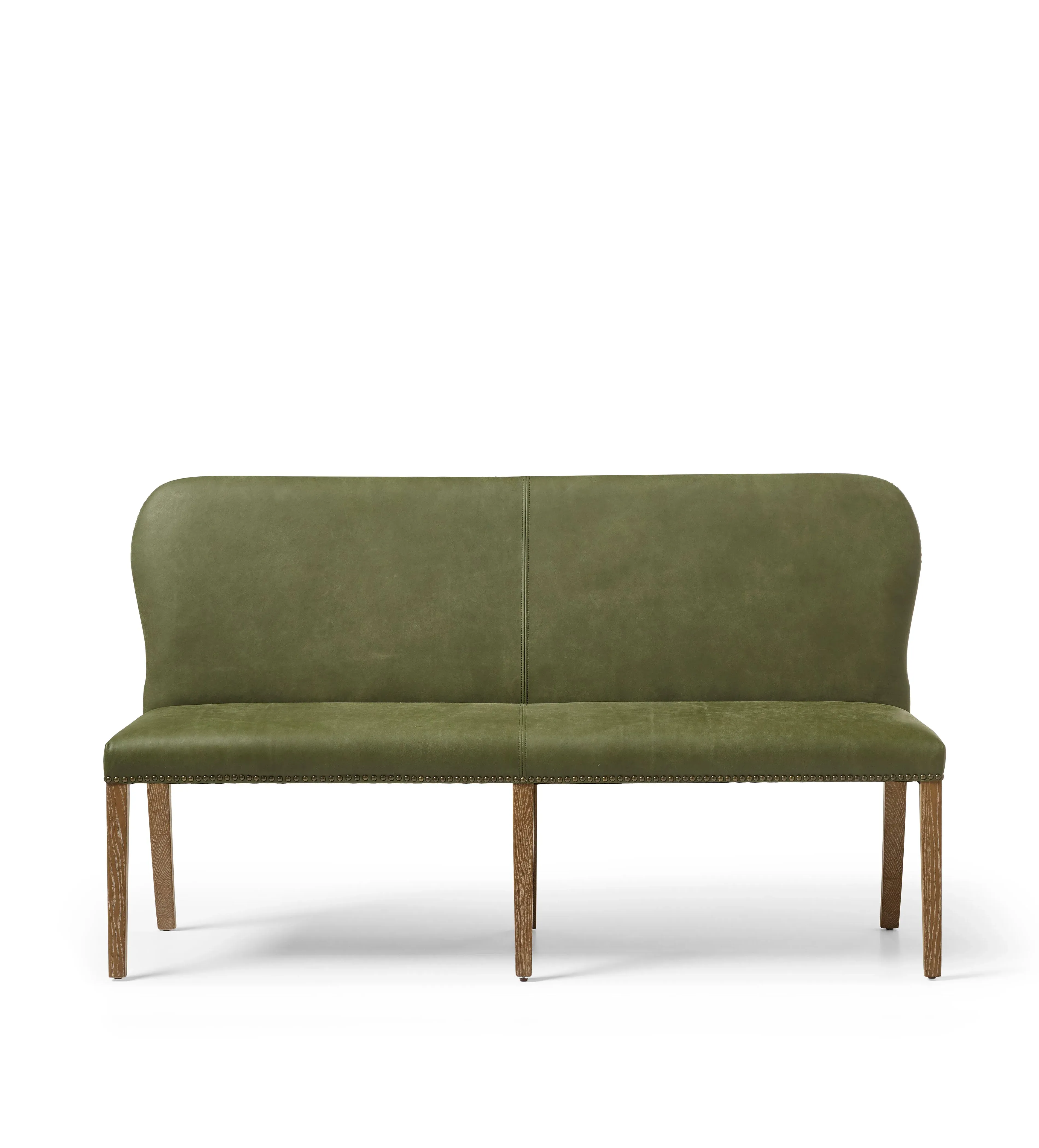 Stafford Upholstered Bench - Green, Leather alternate view
